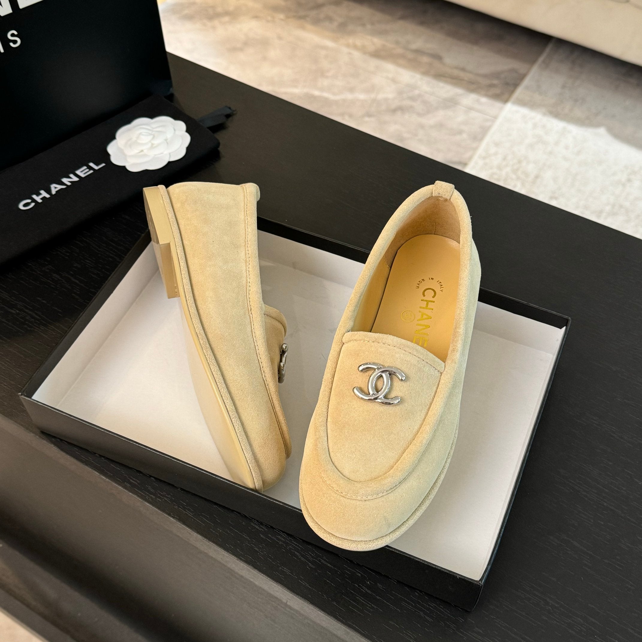 CC Moccasins Beige Suede