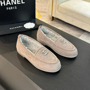 CC Moccasins Grey Suede And Wool