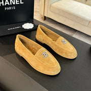 CC Moccasins Yellow Suede And Wool