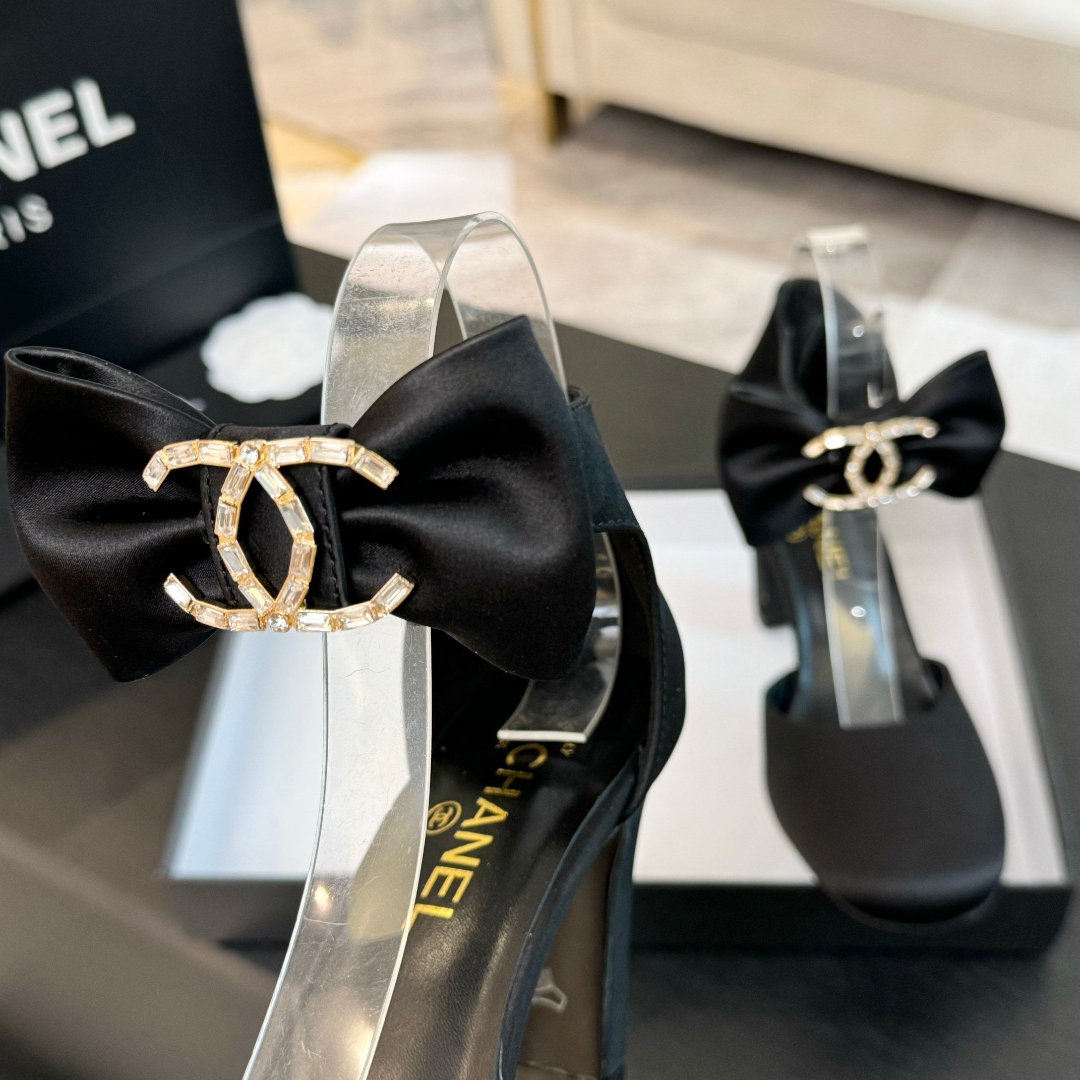 CC Mary Janes Black Windbreaker Fabric