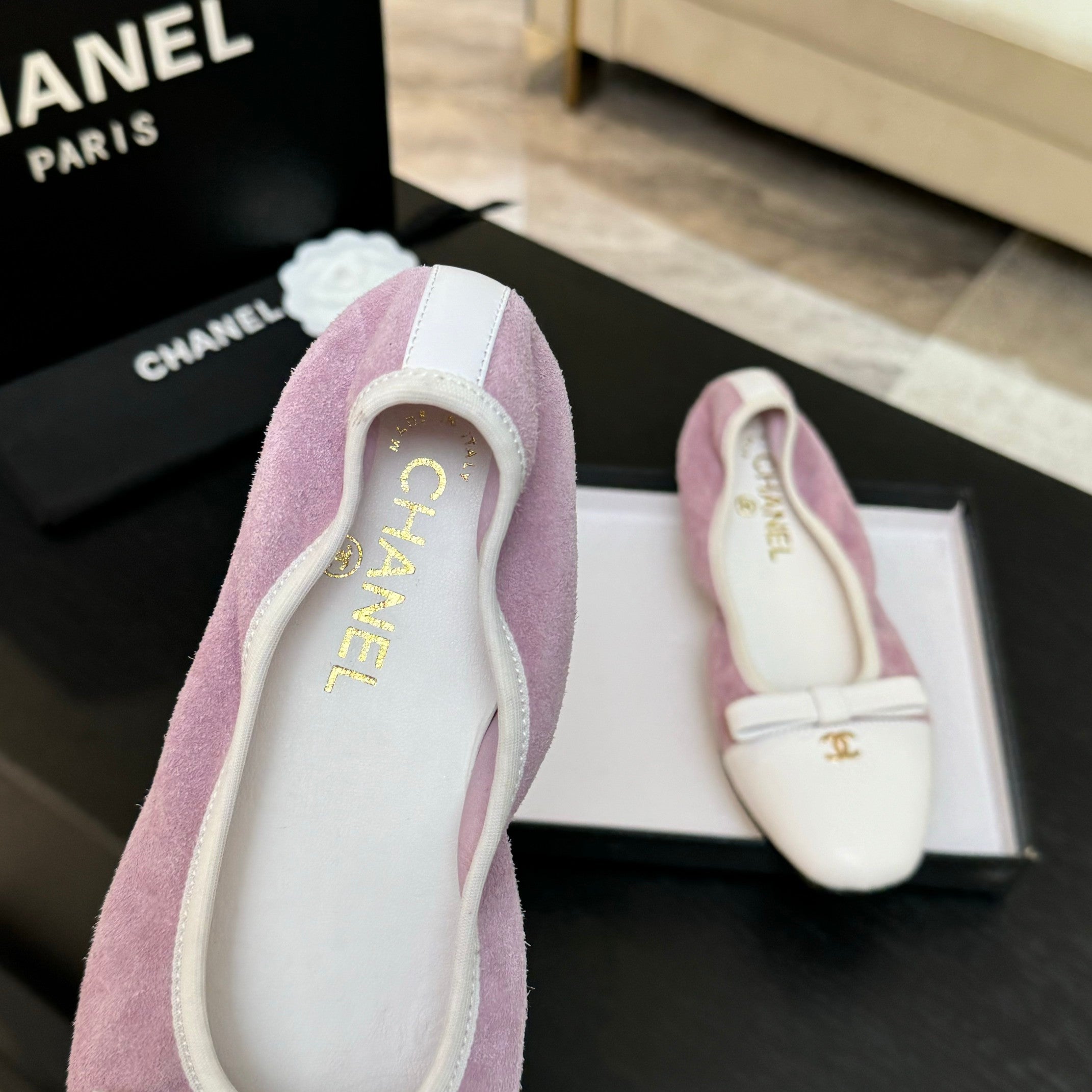 CC Ballet Flats Pink Cowhide 313473
