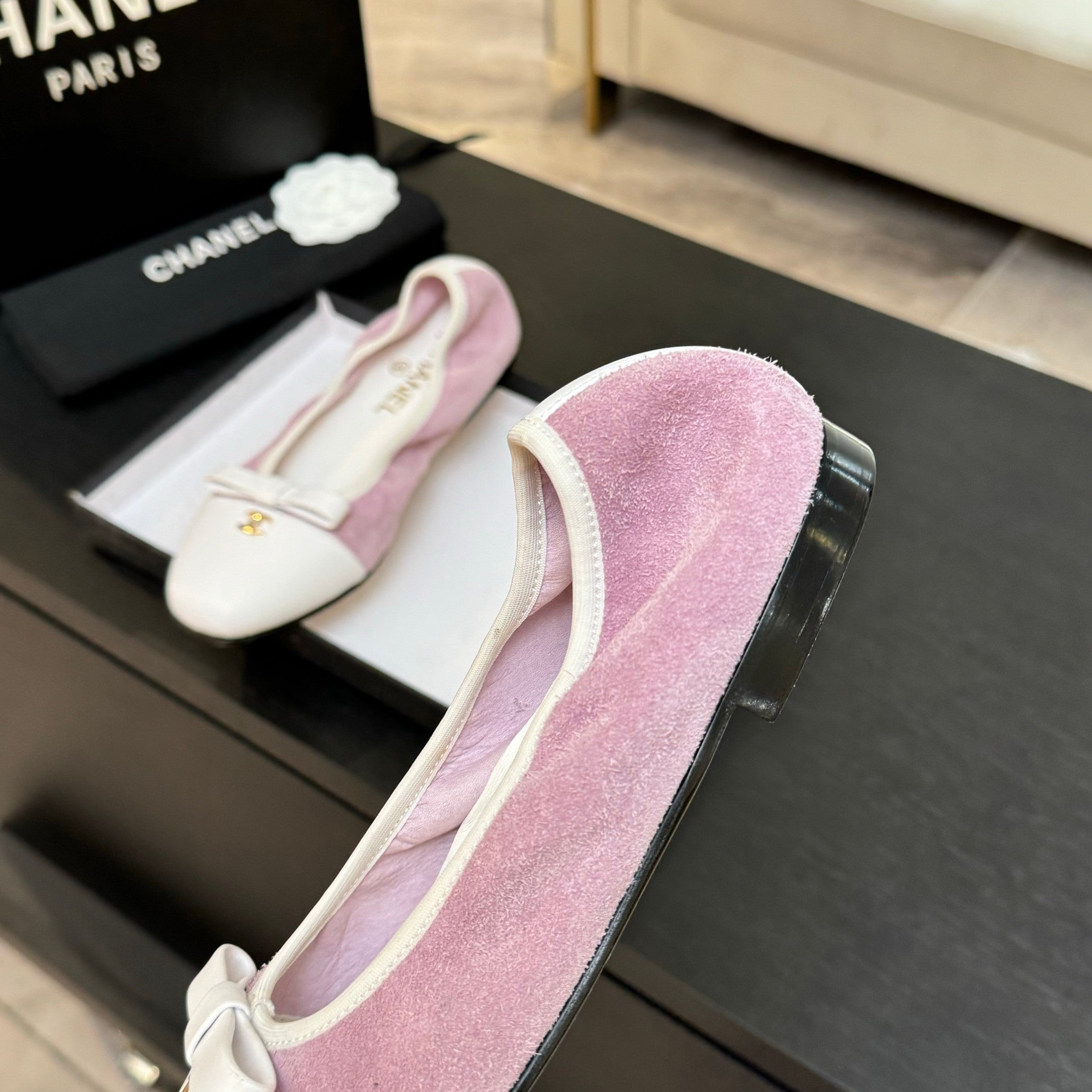 CC Ballet Flats Pink Cowhide 313473