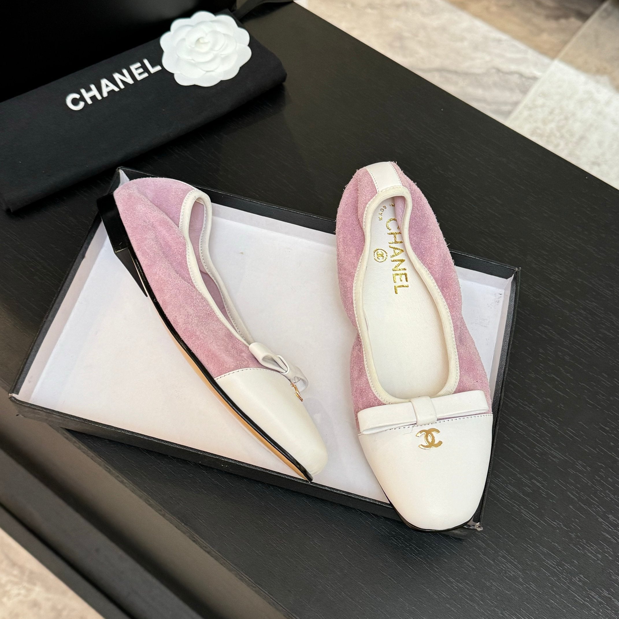 CC Ballet Flats Pink Cowhide 313473