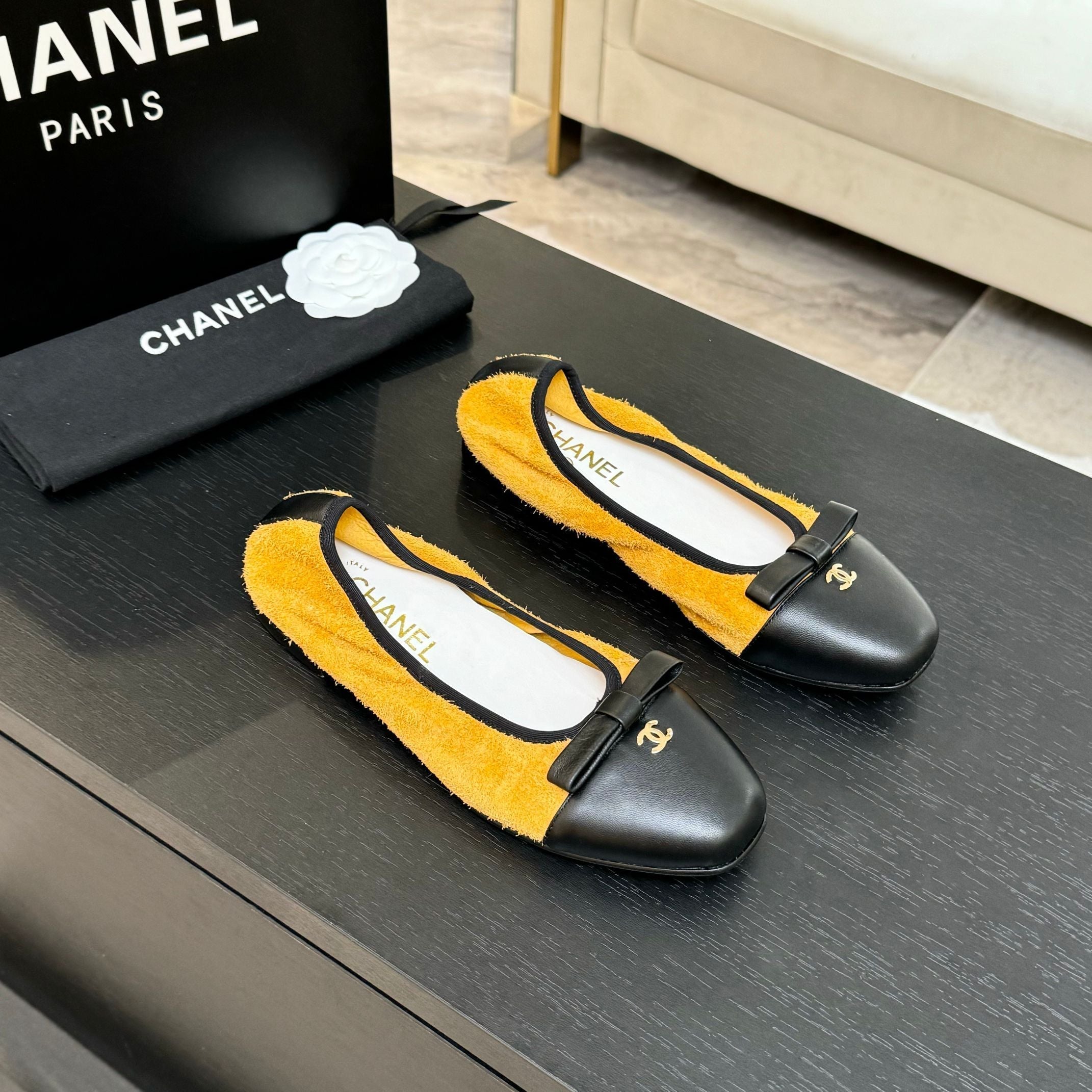 CC Ballet Flats Yellow Cowhide 313474