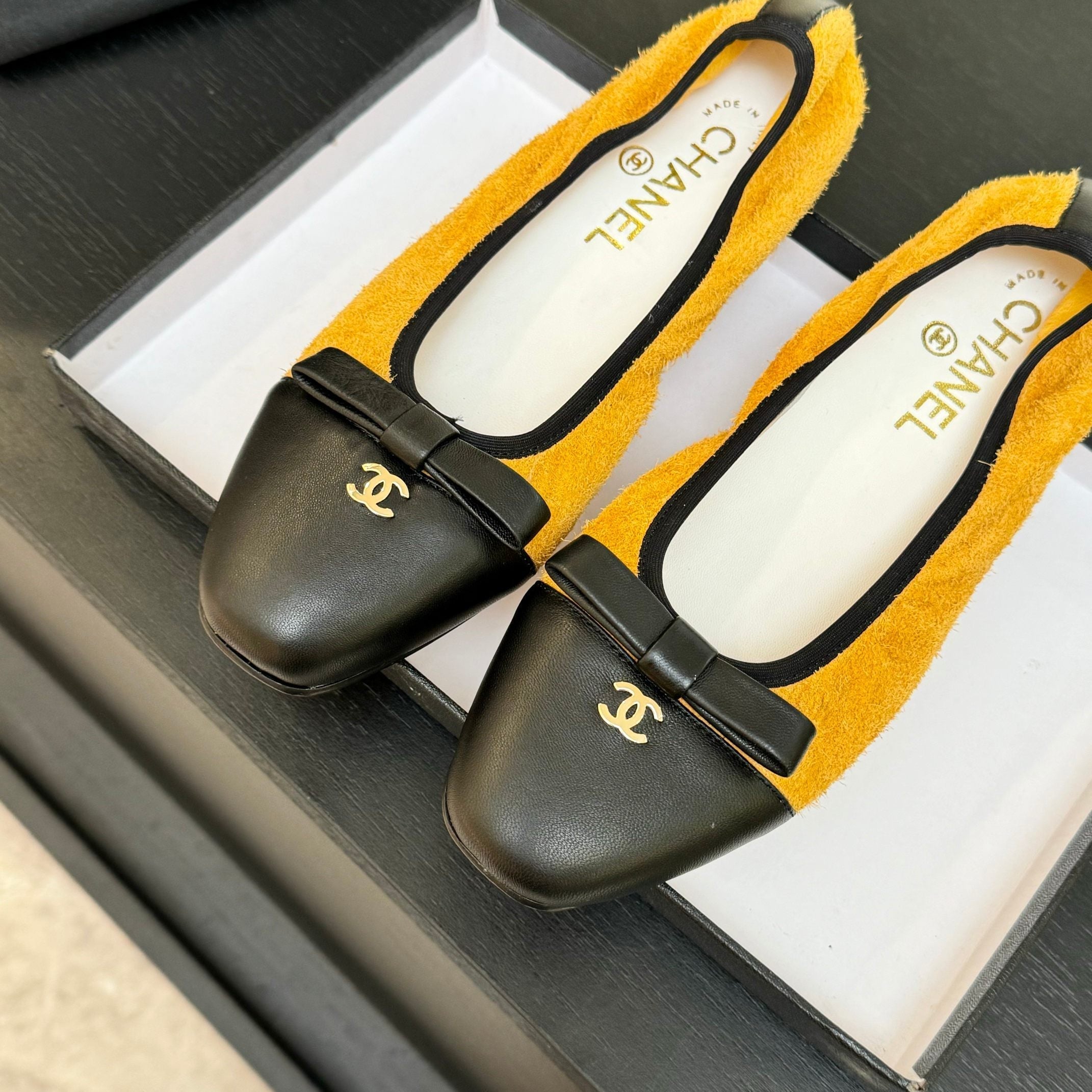 CC Ballet Flats Yellow Cowhide 313474