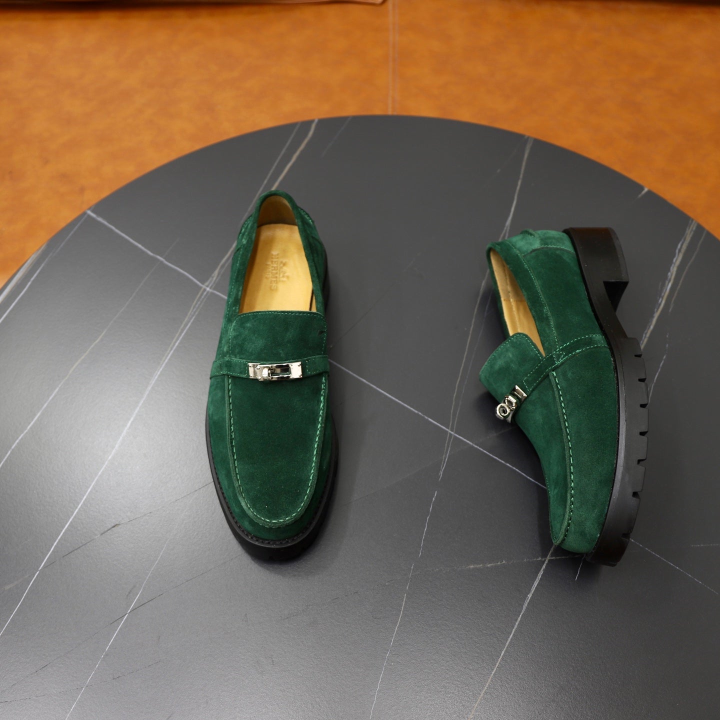 HM Men's Icone Loafer Dark Olive Green Suede 714428