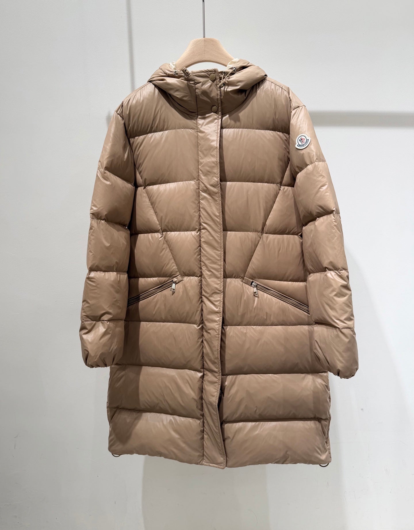 MC 2025 Long Jacket Beige Nylon Down