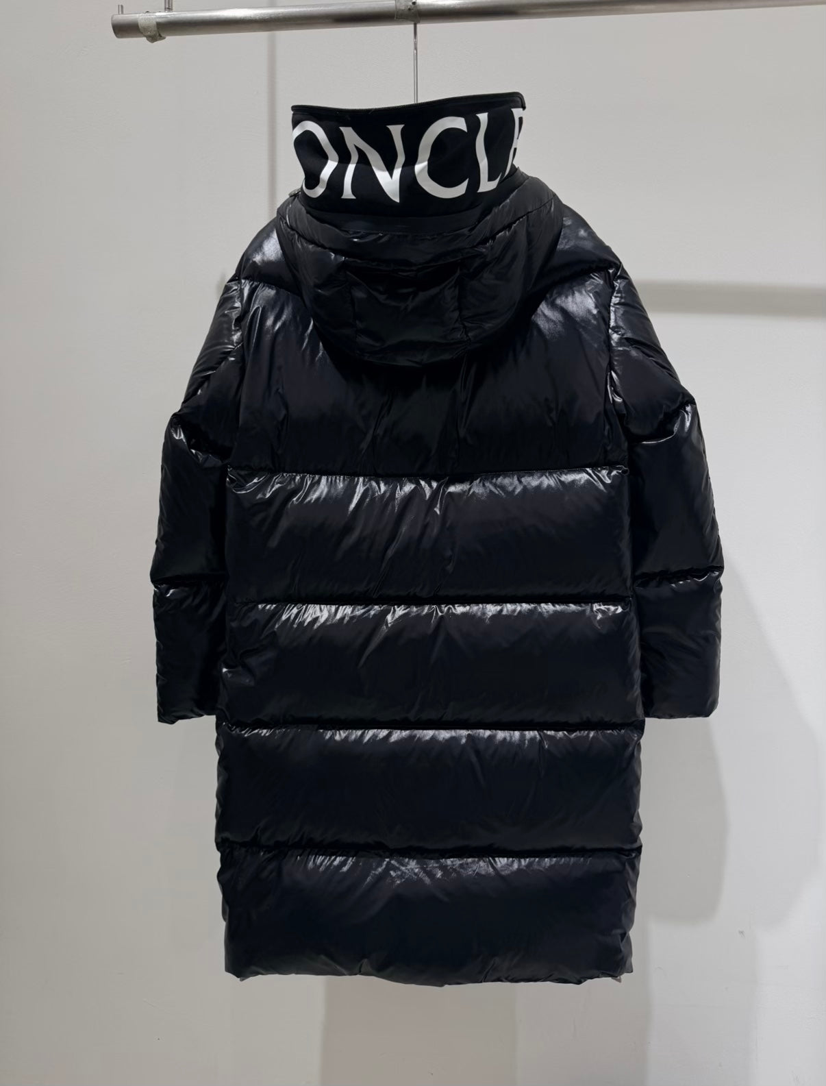 MC 2025 Long Down Coat Glossy Black Polyester
