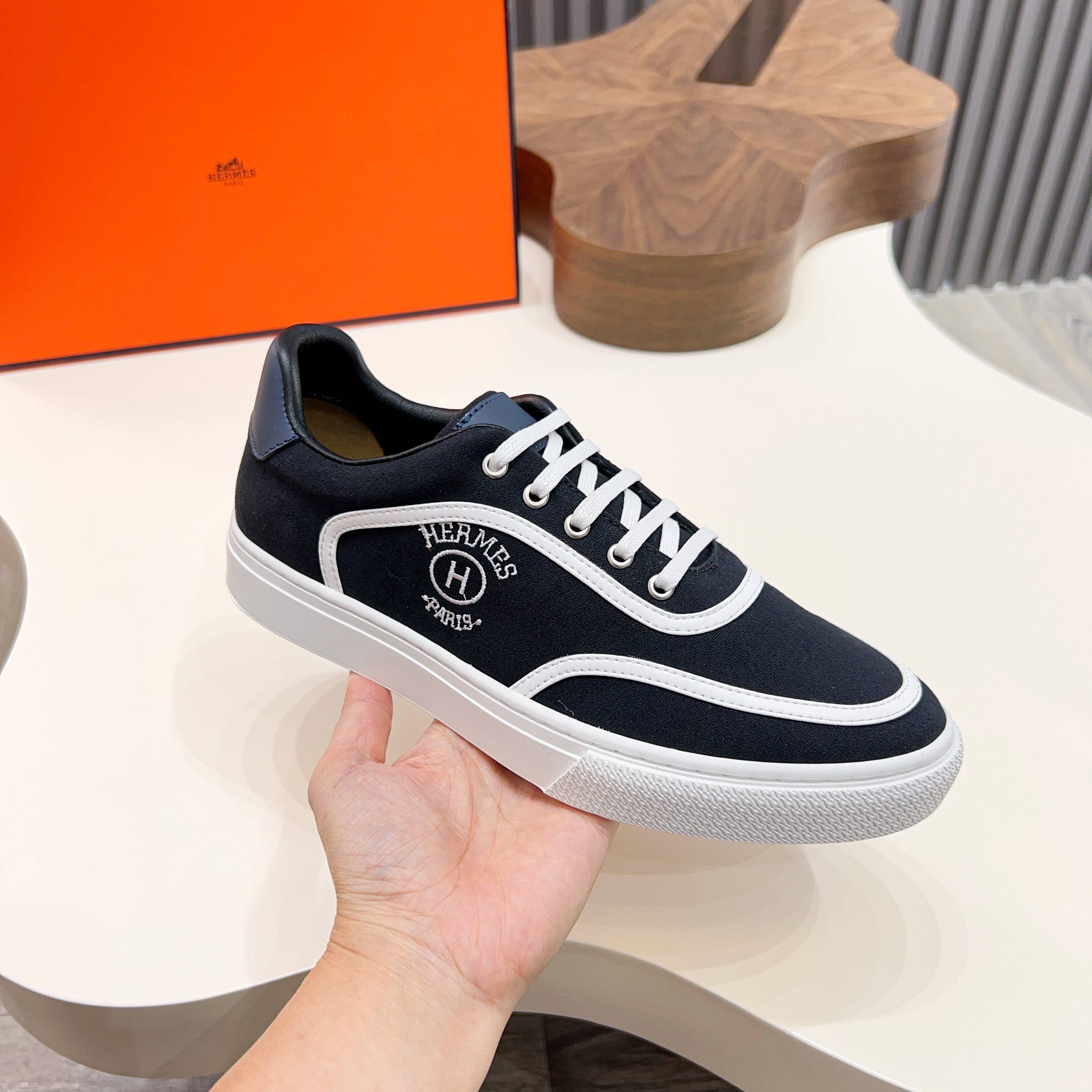 HM Men's Get Sneaker Black Cowhide Canvas 723510