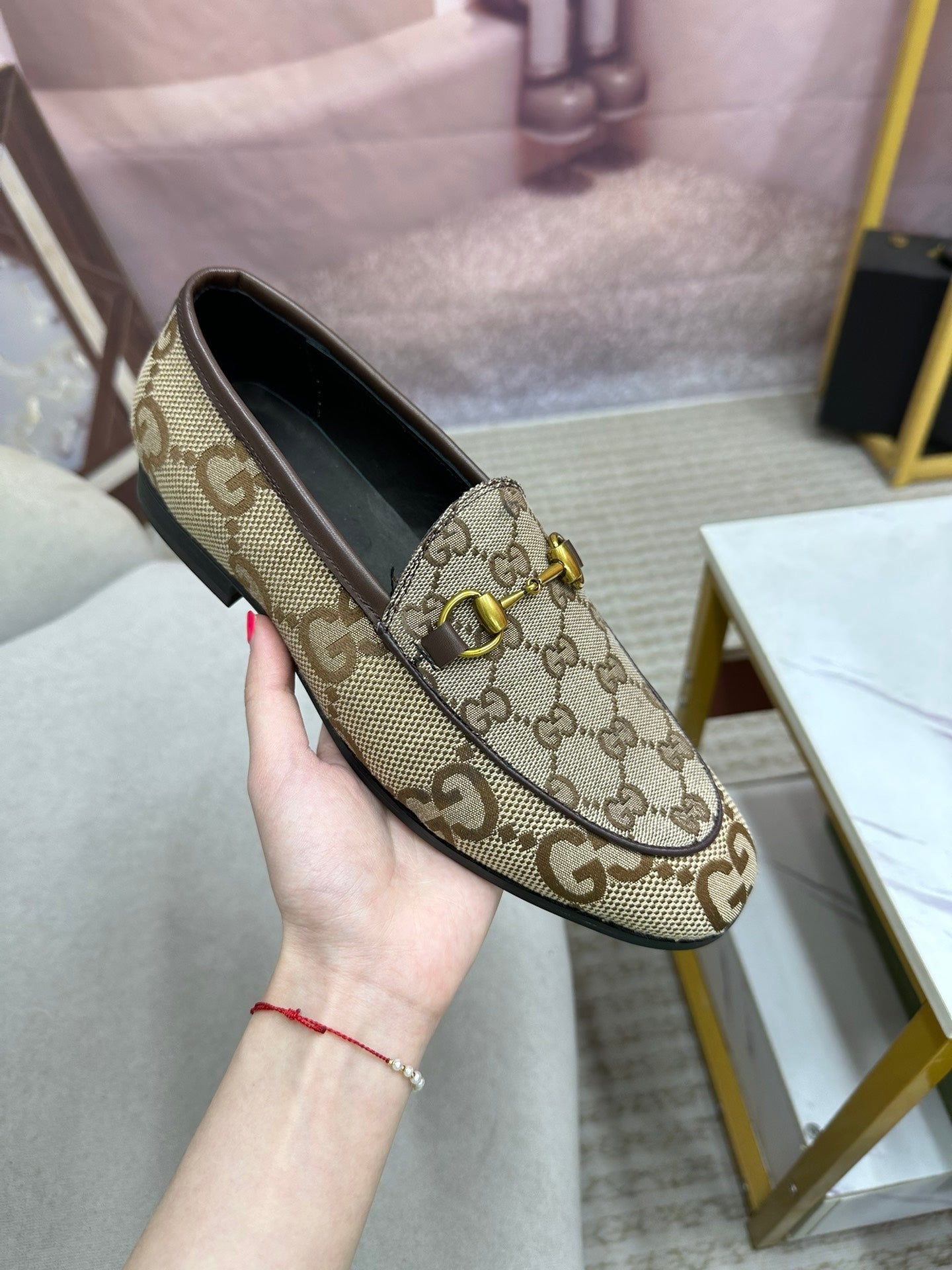 GG Men's Loafer Brown Canvas 881100