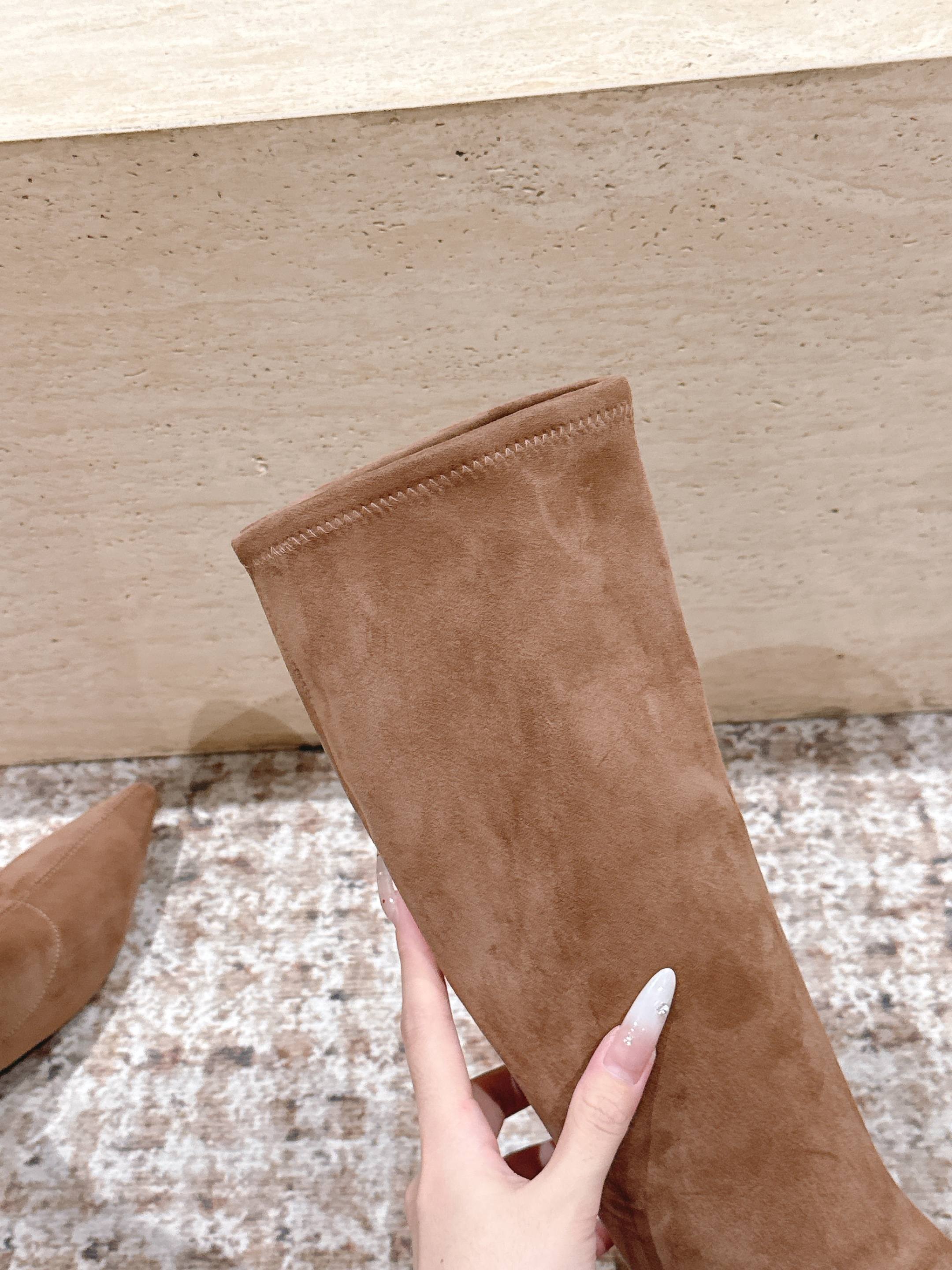 The Row 2025 Long Boot Brown Suede 556126