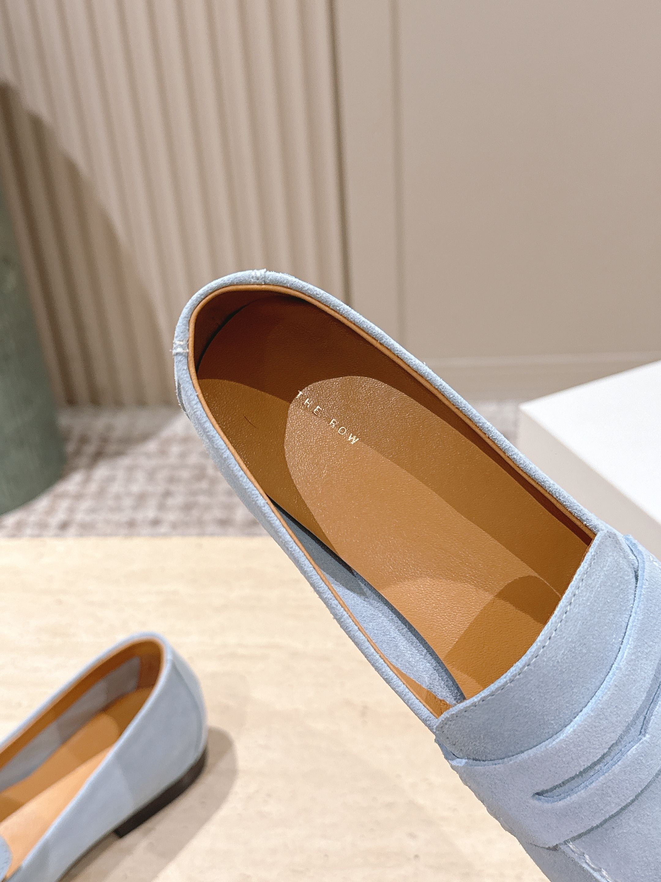 The Row 2025 Loafer Light Blue Suede 556140