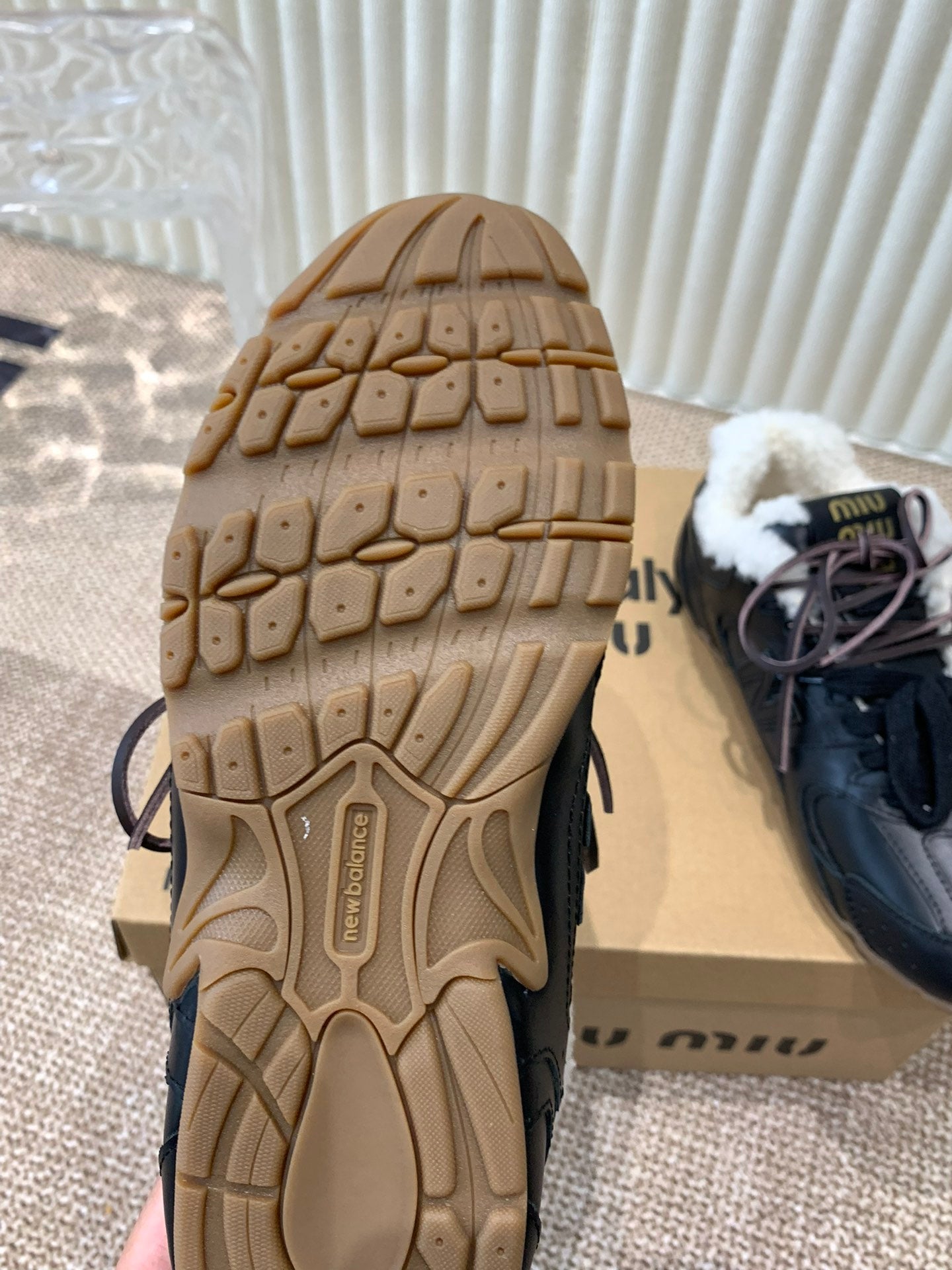 Miu x Balance Sneakers Black Cowhide