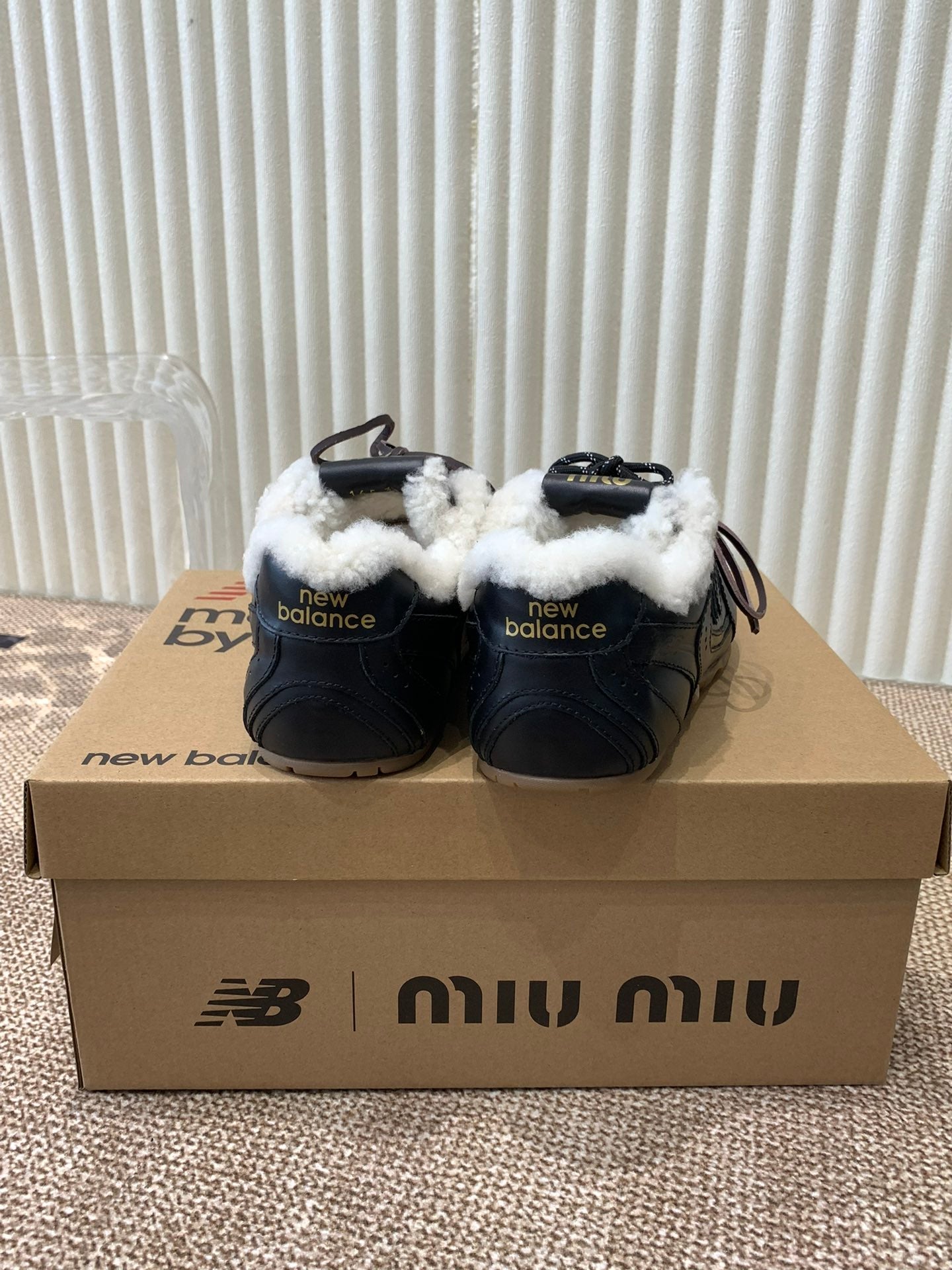 Miu x Balance Sneakers Black Cowhide