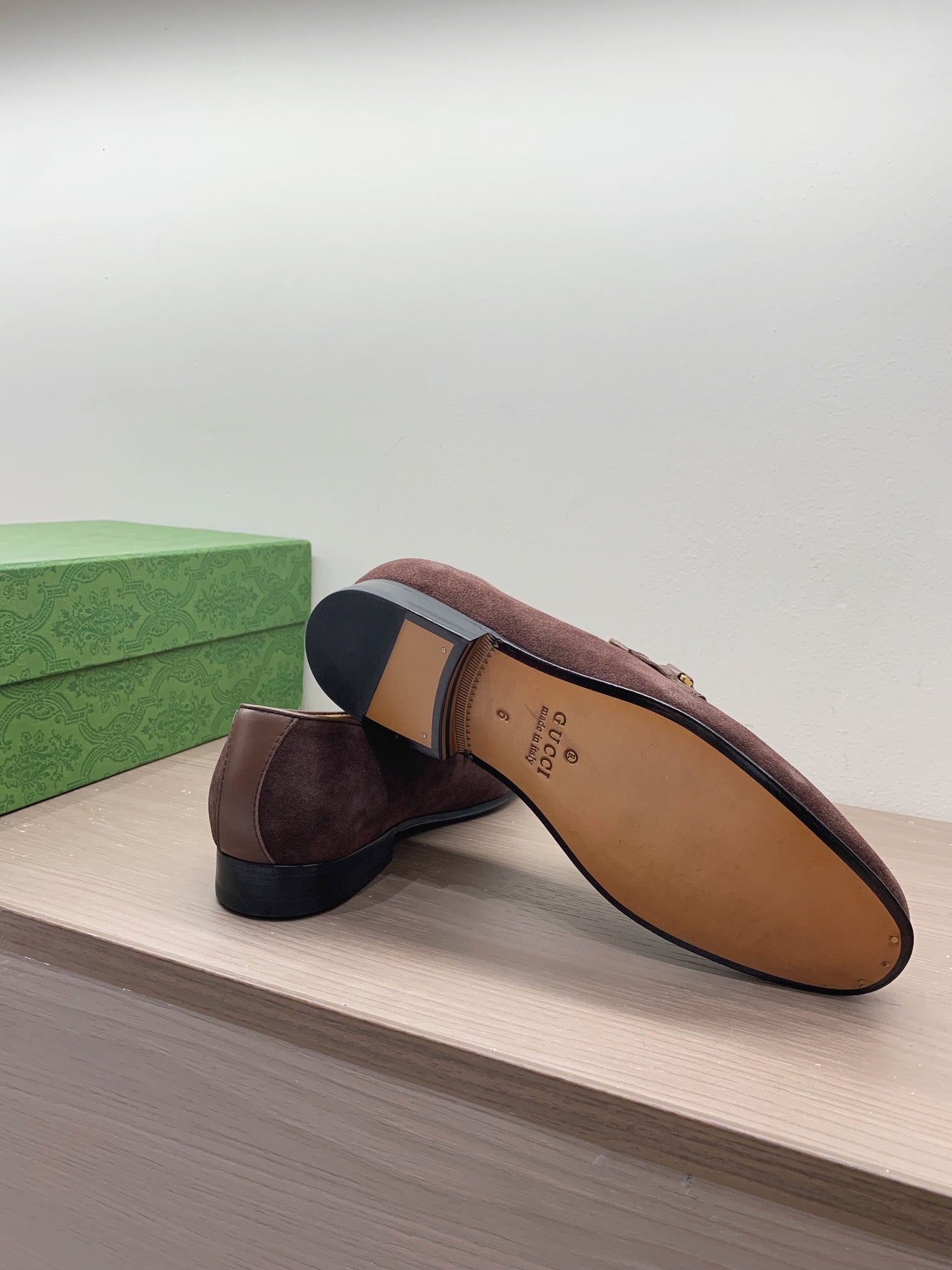 GG Men's Interlocking GG Loafer Dark Brown Suede 542500