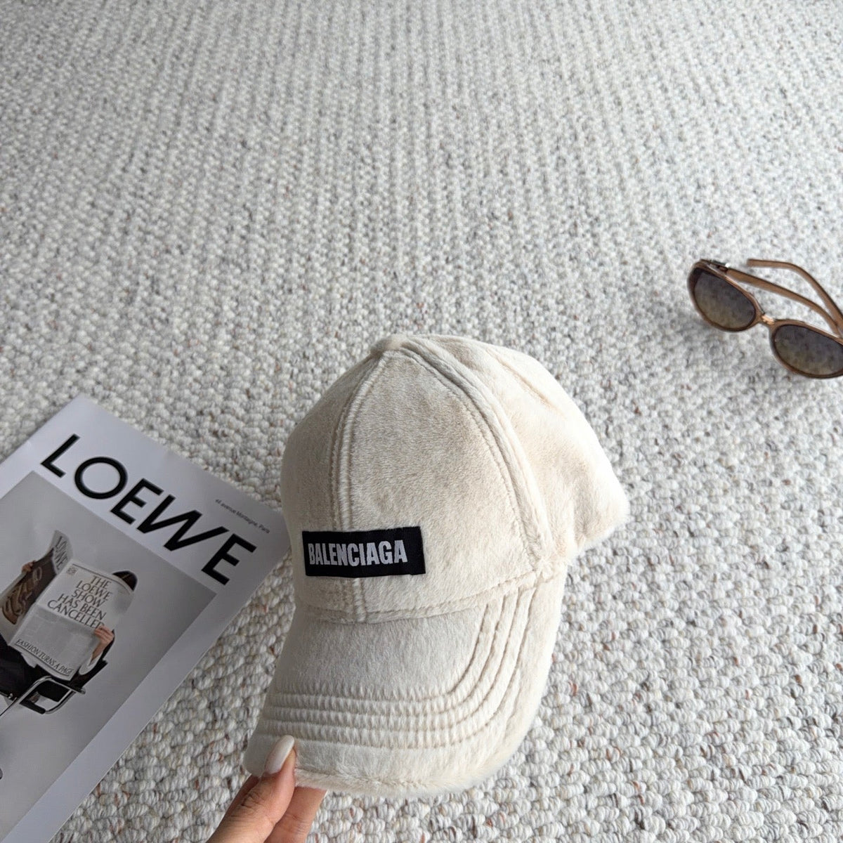 Balenciaga Furry Baseball Cap Hat 515556