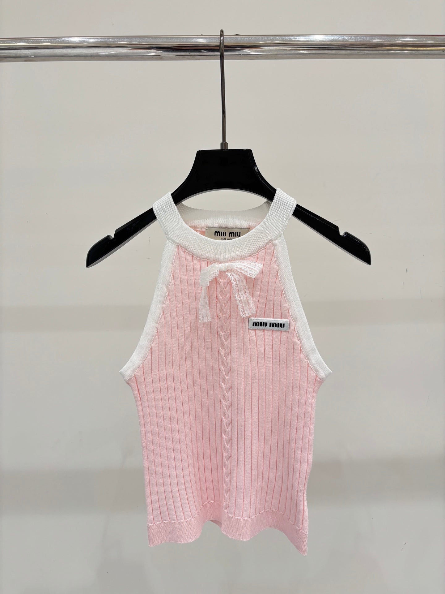 Miumiu 2026 Halter Neck Knitted Camisole Tencel 394729