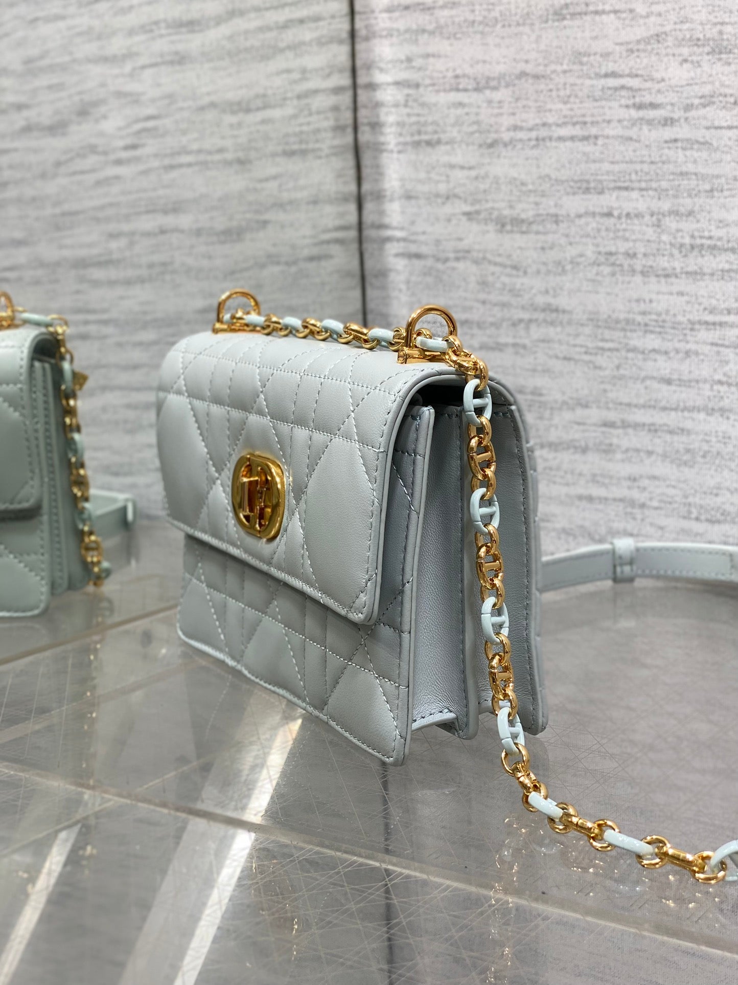CD Miss Caro 17 Bag Light Blue Calfskin 226496