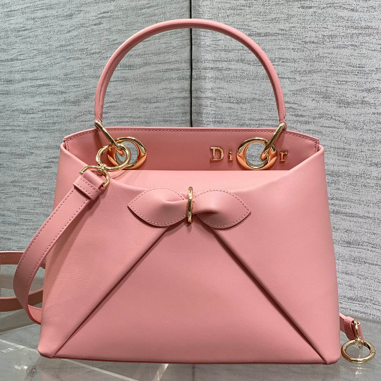 Dior 2025 Bow Bag 28cm Pink Leather 272507