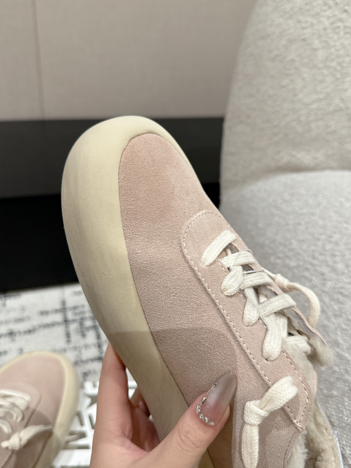 Golden Goose 2025 Space-Star Sabot Sneaker Pink Beige Suede Wool 141169