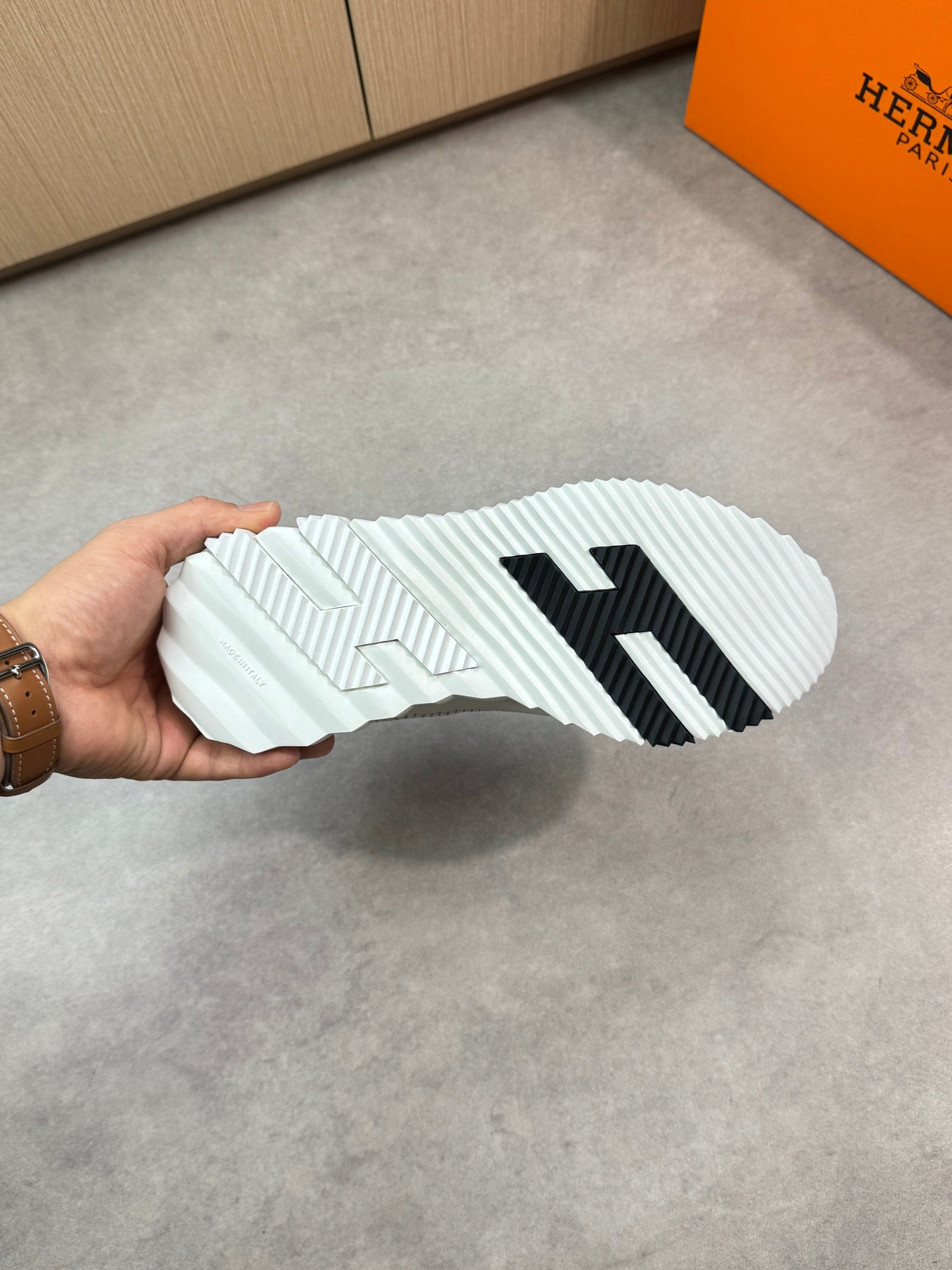 HM Men's Bouncing Sneaker Grey Calfskin 696027