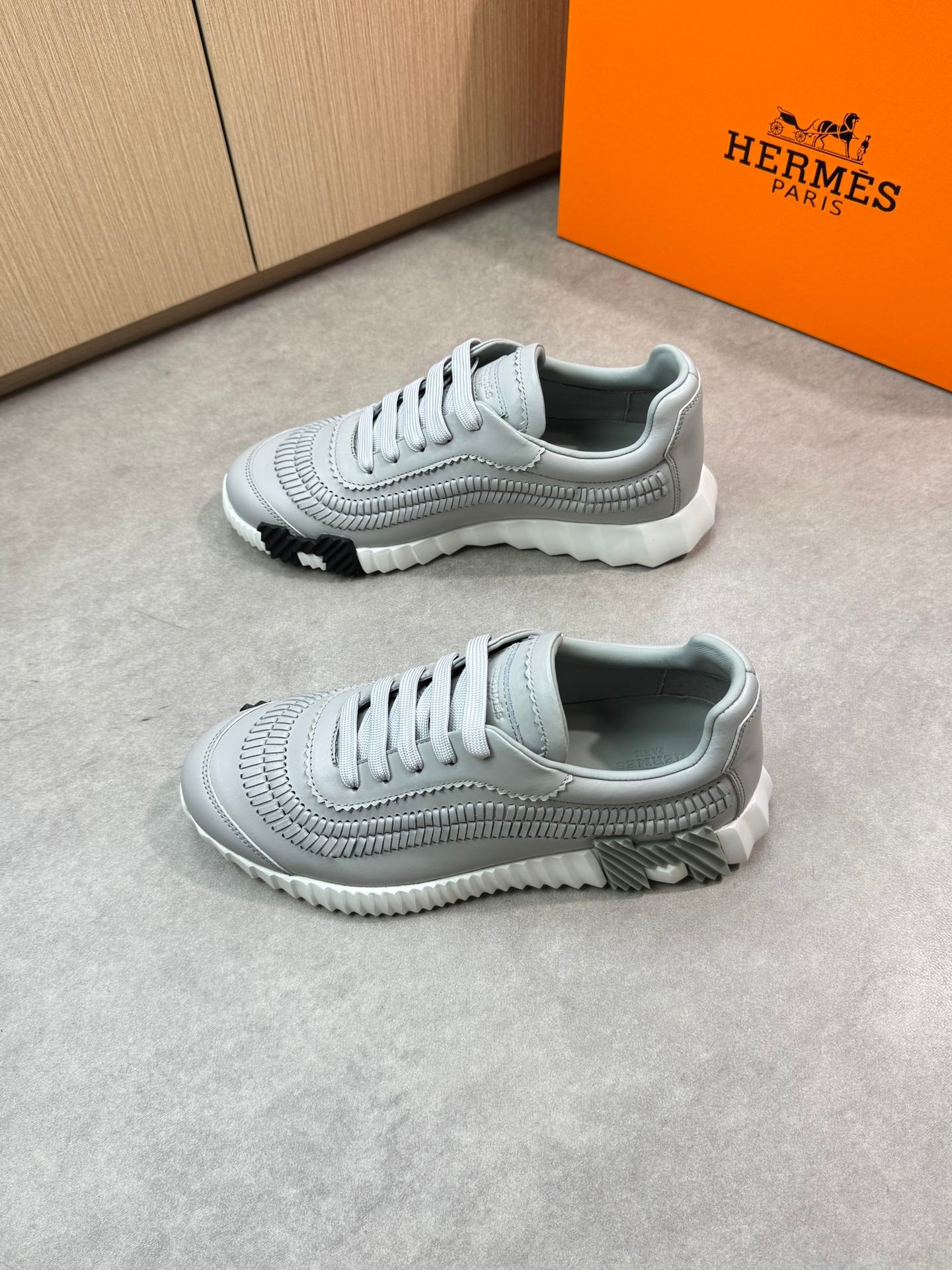 HM Men's Bouncing Sneaker Grey Calfskin 696027