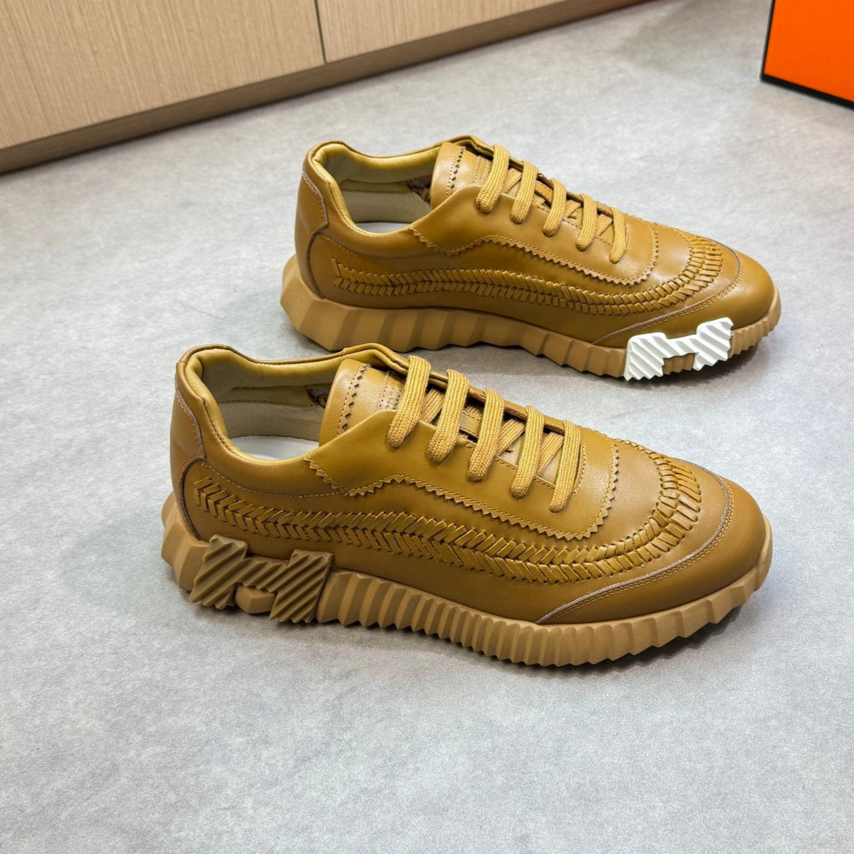 HM Men's Bouncing Sneaker Light Brown Calfskin 708235