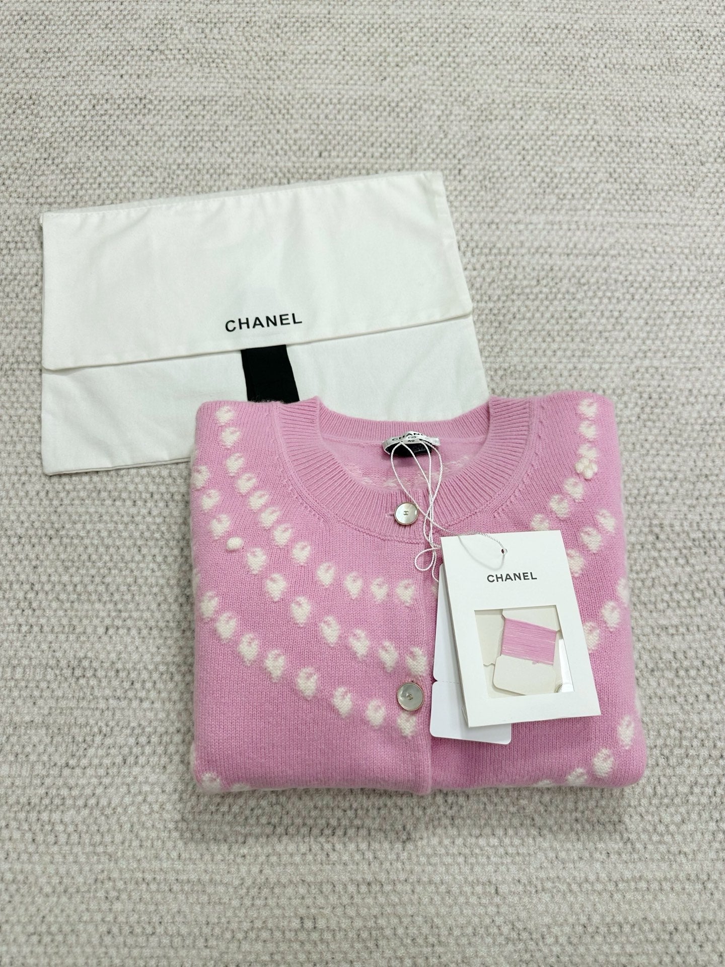 CC 25 Pearls Cardigan Pink Cashmere