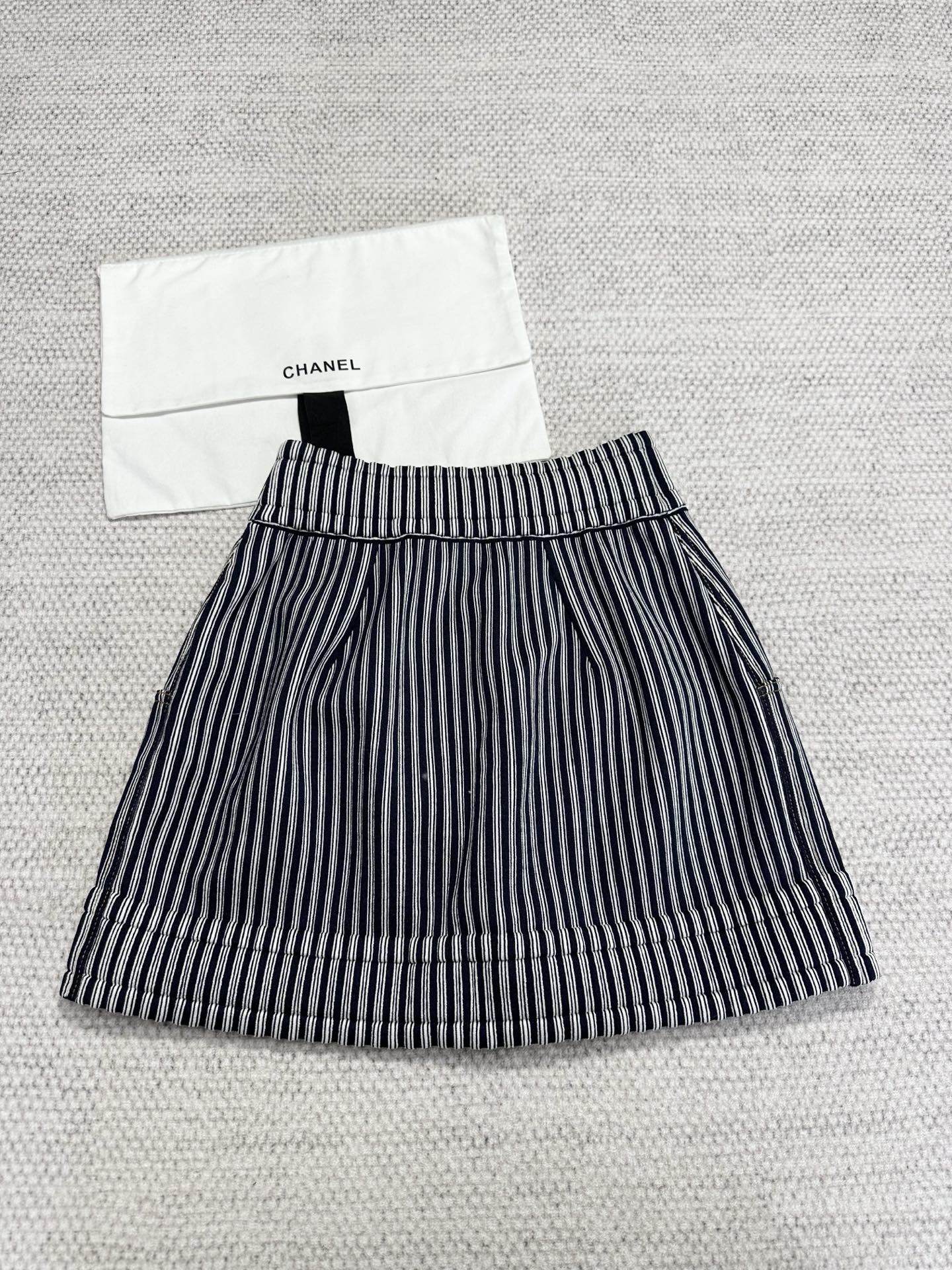 CC 25 Striped Skirt Blue Cotton