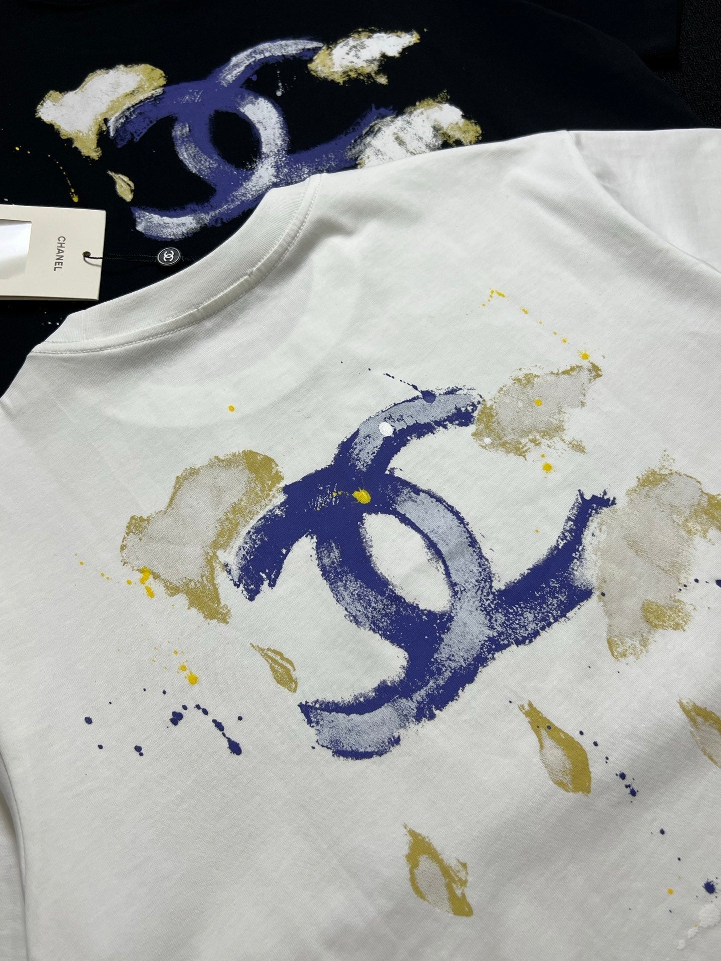 CC 2026 Short-Sleeve T-Shirt Blue Beige Cotton 401766