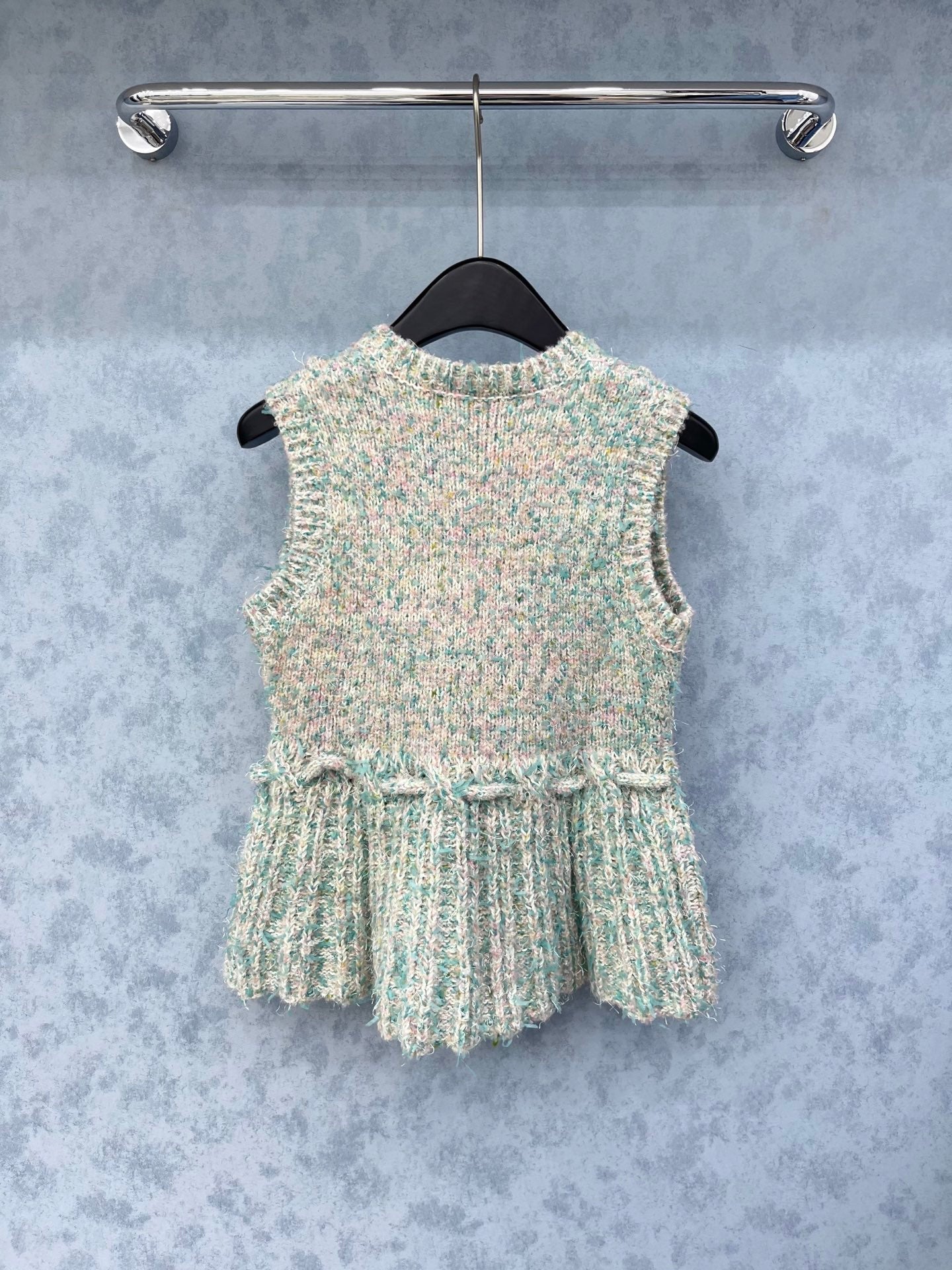 CC 2025 Vest Jacket With Drawstring Waist Blue Pink Wool 325852