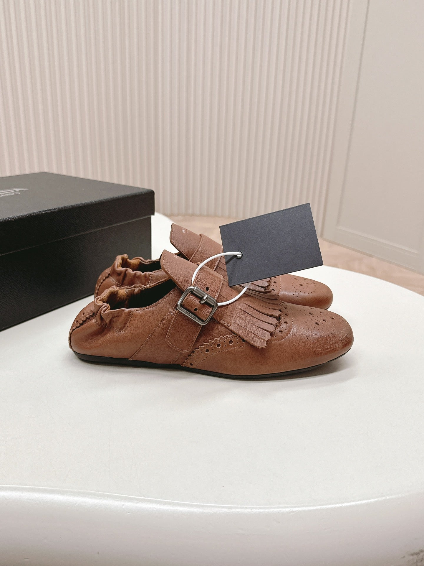 PRA 26S Ballet Flats Camel Brown Calfskin 600588