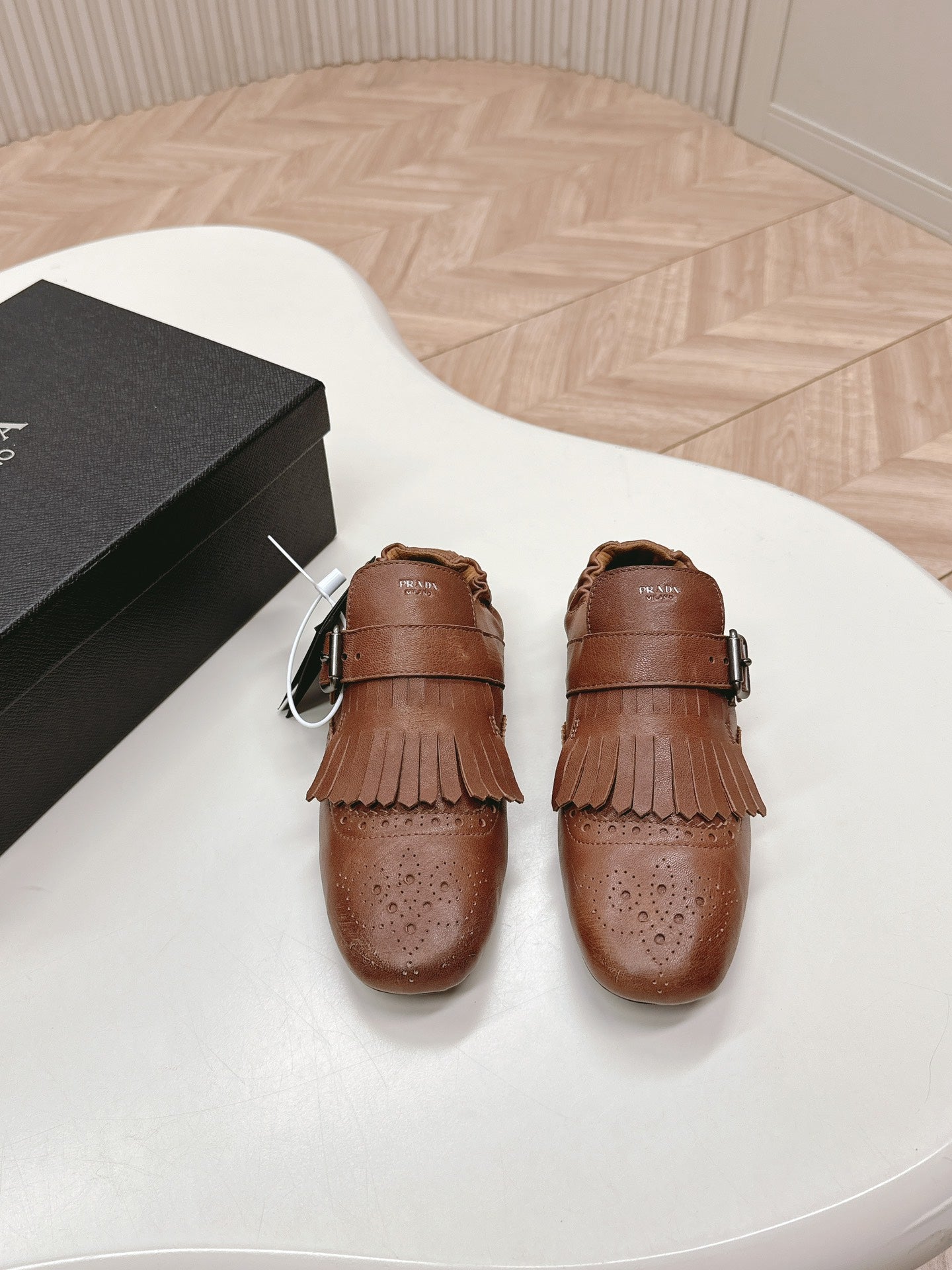 PRA 26S Ballet Flats Camel Brown Calfskin 600588