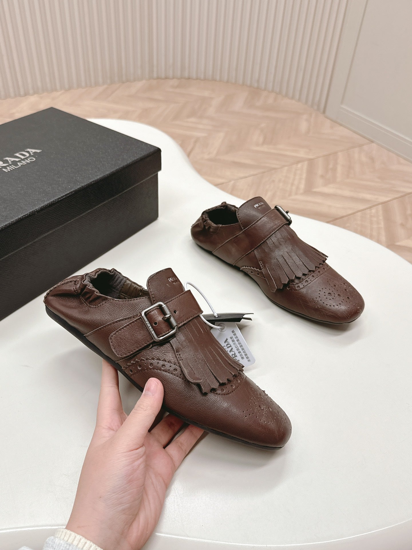 PRA 26S Ballet Flats Brown Calfskin 600589