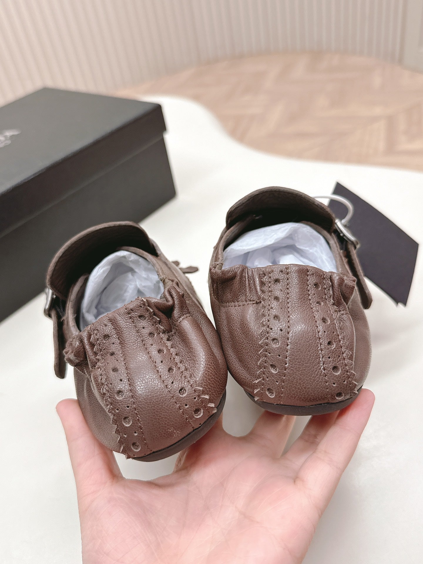 PRA 26S Ballet Flats Brown Calfskin 600589