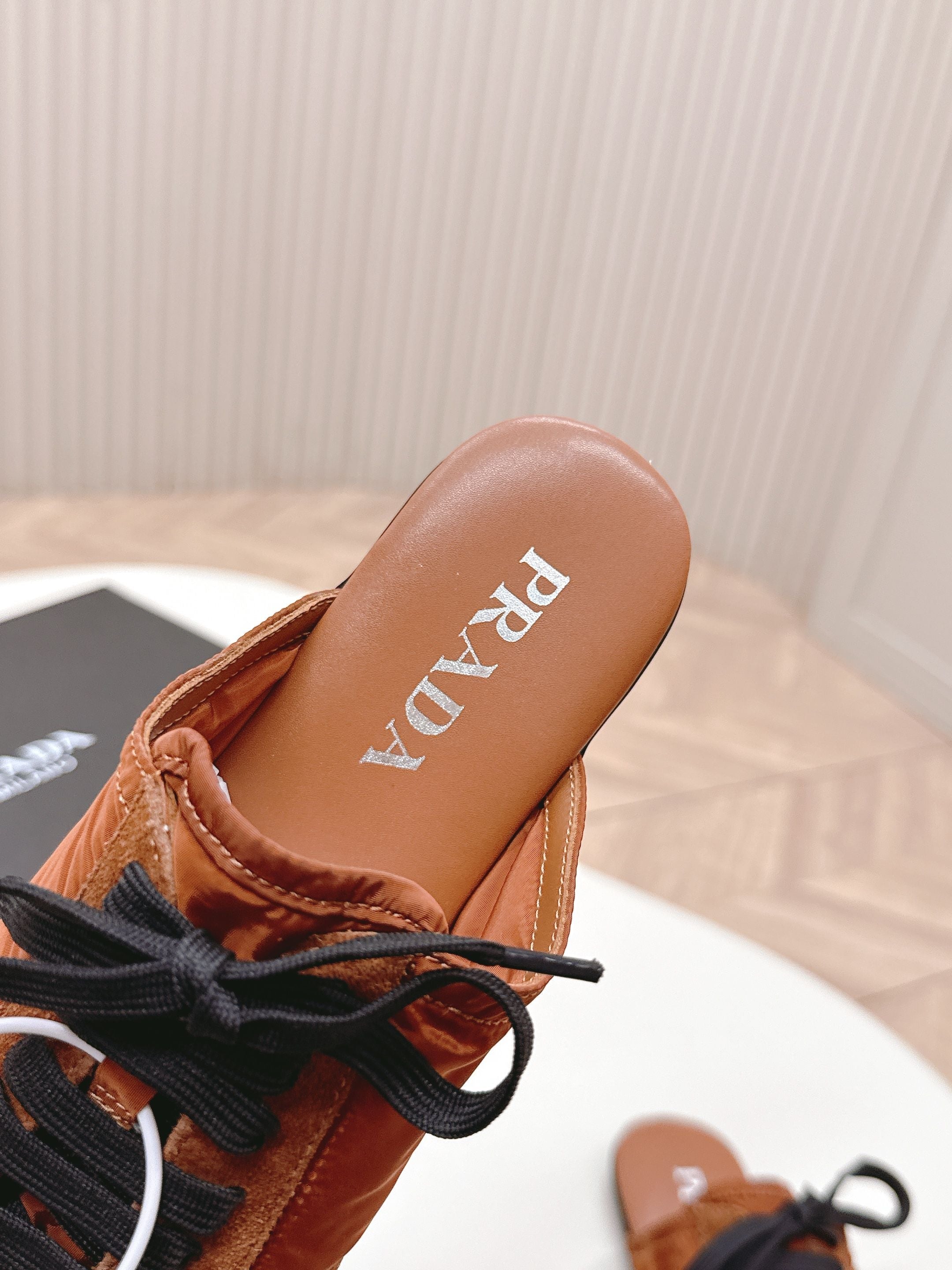 PRA 26S Mule Sneaker Camel Brown Suede Canvas 600607