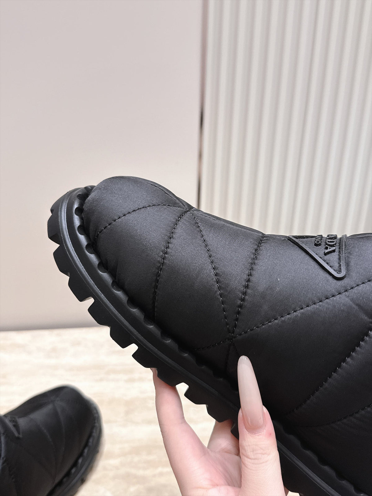 Prada 2026 Paddled Nylon Slip-on Boots Fabric 180388
