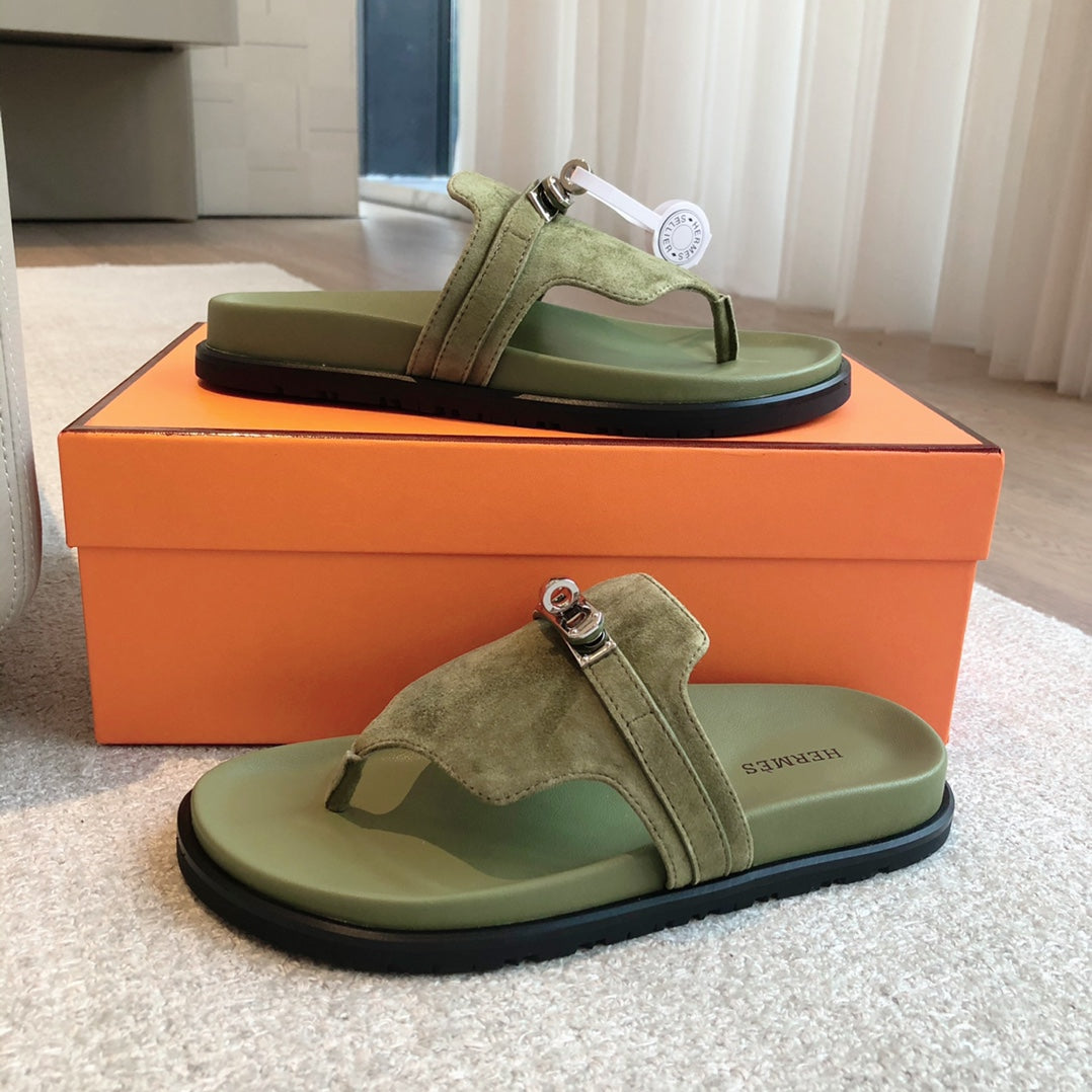 EMPIRE SANDAL LIGHT ARMY SUEDE