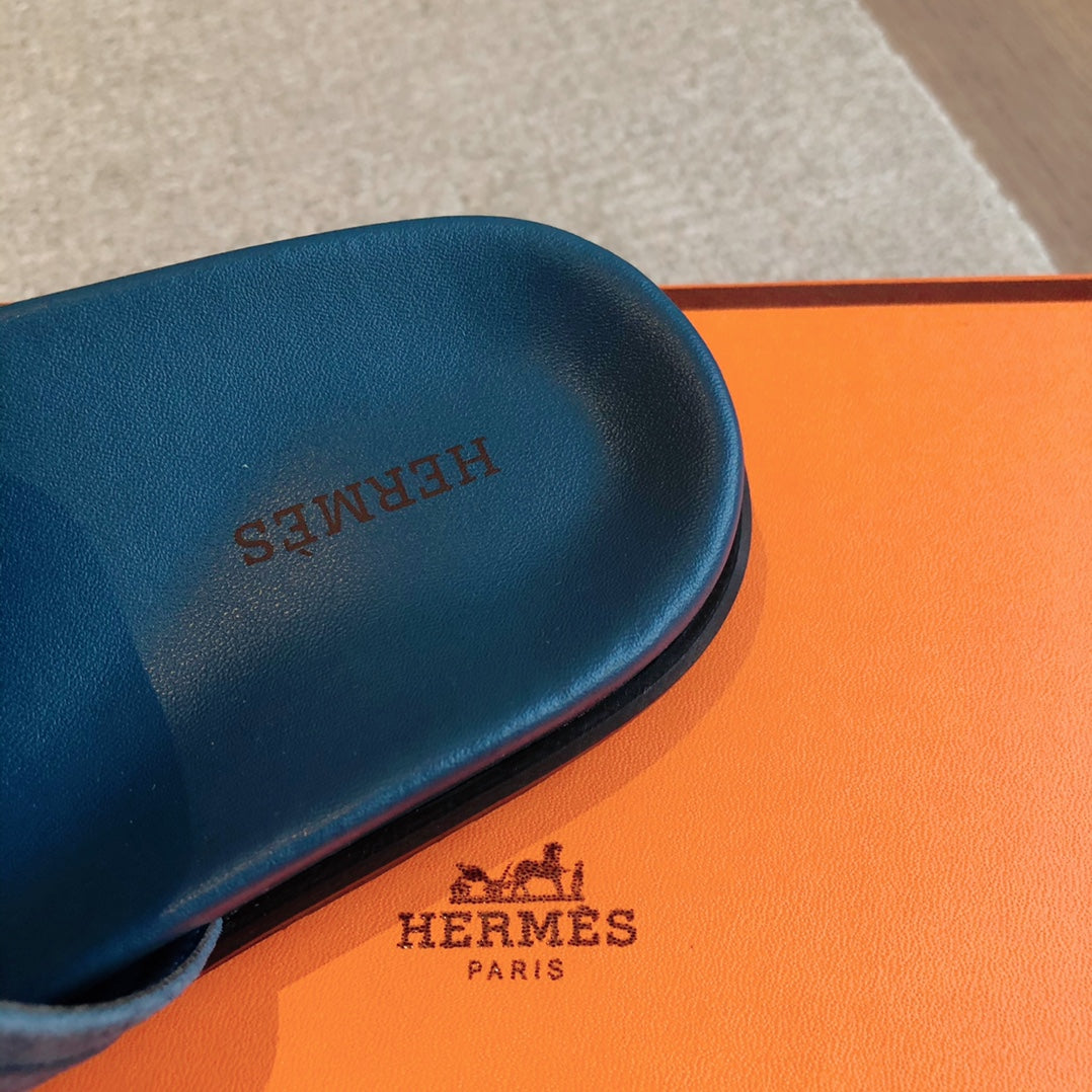 Empire Sandal Blue Lambskin Suede Goatskin