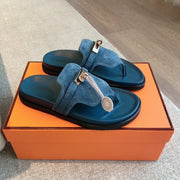 Empire Sandal Blue Lambskin Suede Goatskin