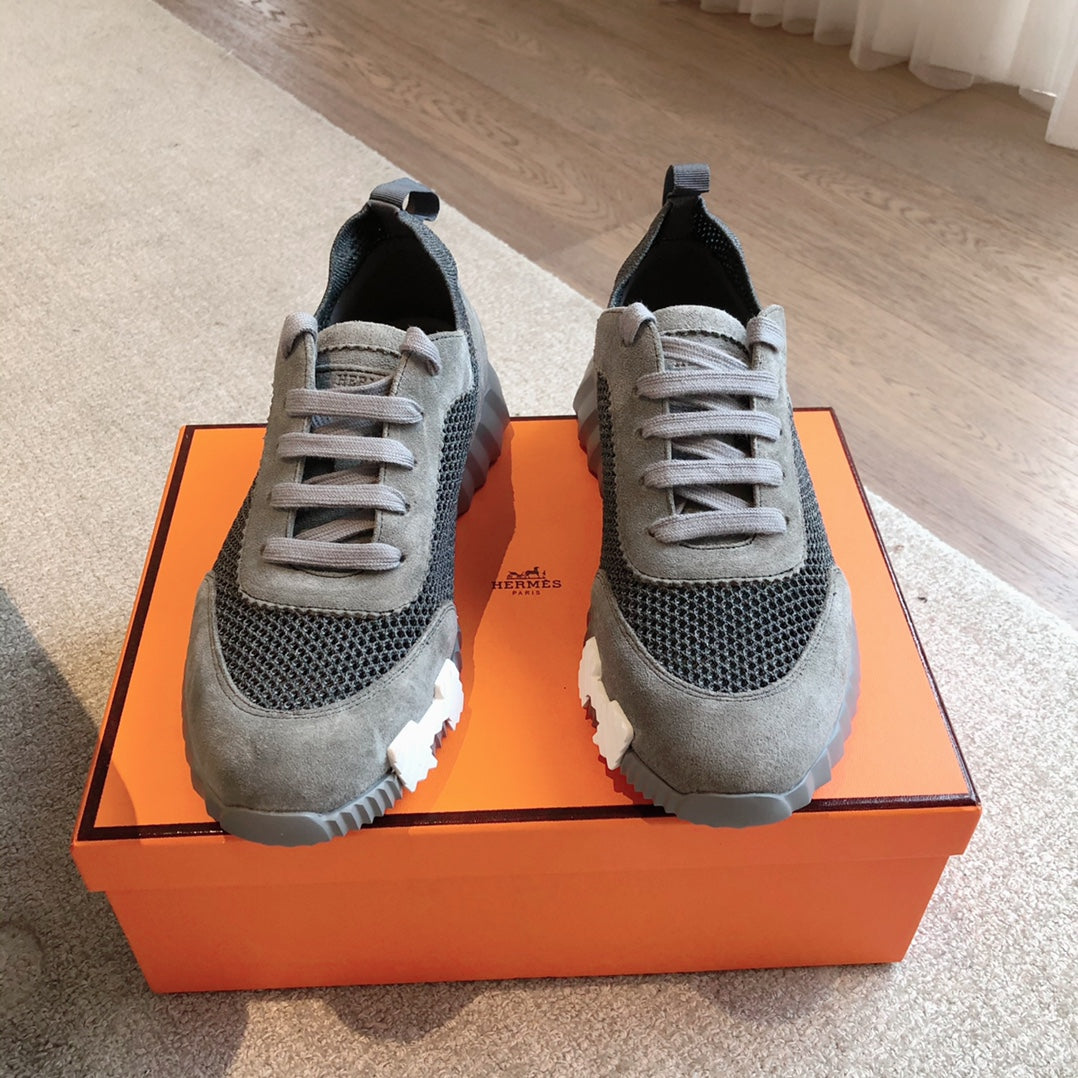 HM Men's 25 Sneaker Grey Mesh Suede 541306