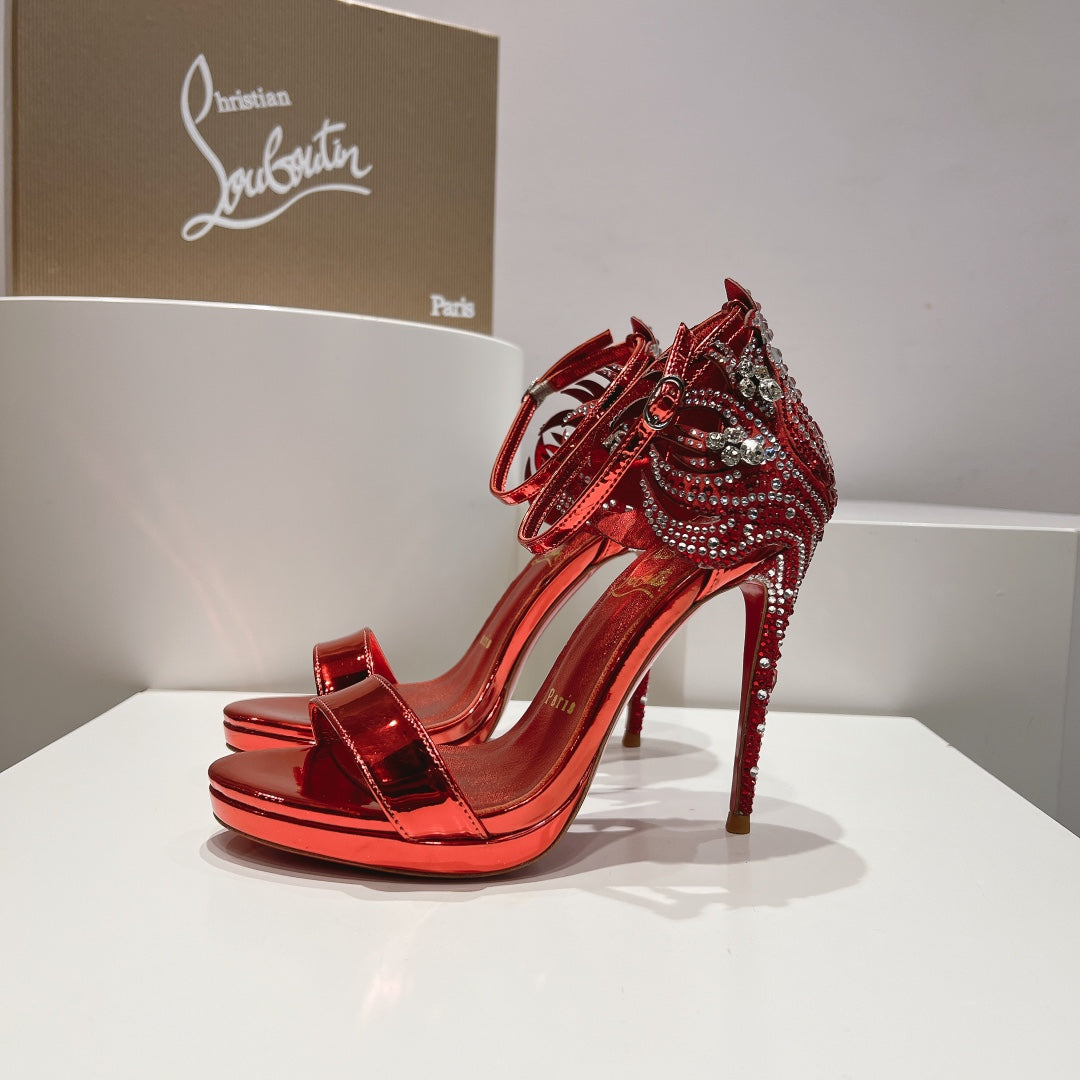 CL Fabric Pampillas Sandals Red Sheepskin 314920