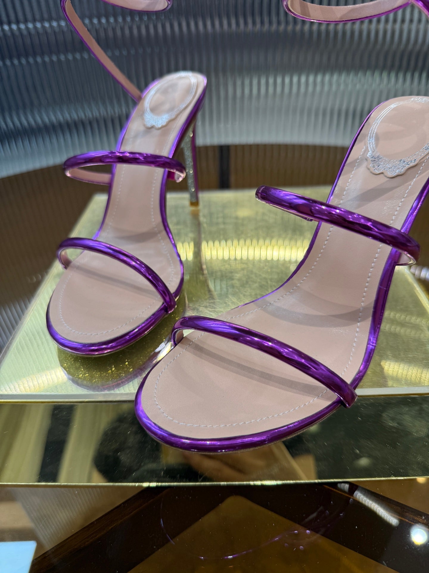 RC 25C Snake-Shaped Sandals 9.5cm Purple Sheepskin 310628