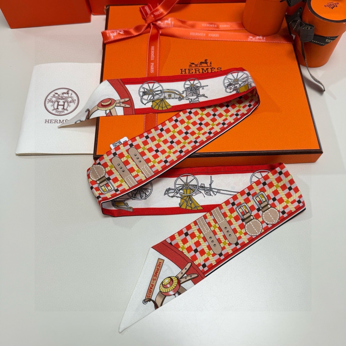 HM Twilly Mini Scarf 86CM Red Mulberry Silk 968839