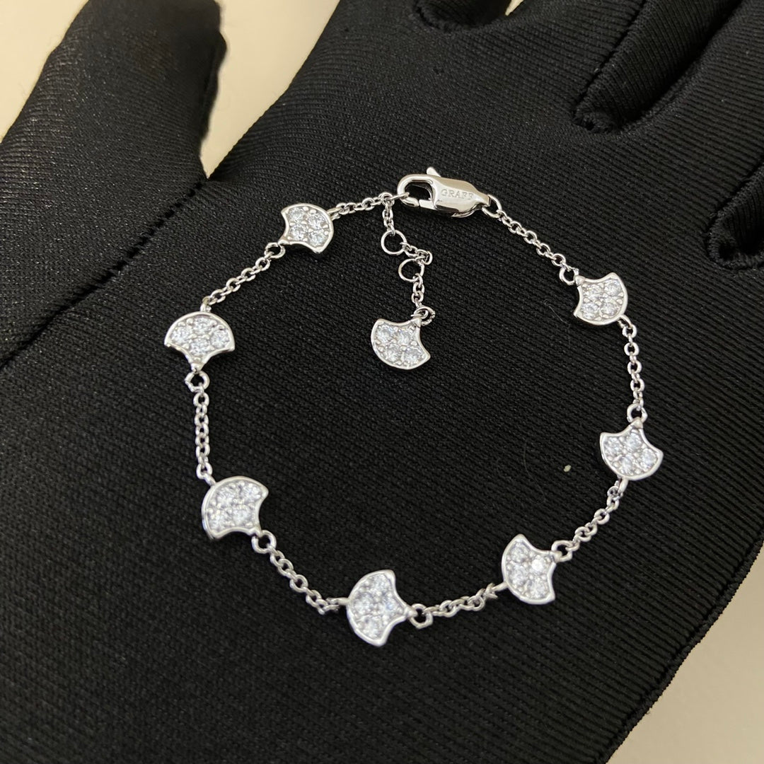 Graff New Full Diamond 8-Fan Shaped Sliver Bracelet
