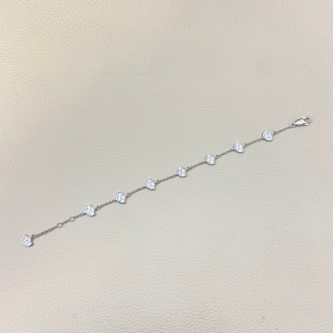 Graff New Full Diamond 8-Fan Shaped Sliver Bracelet