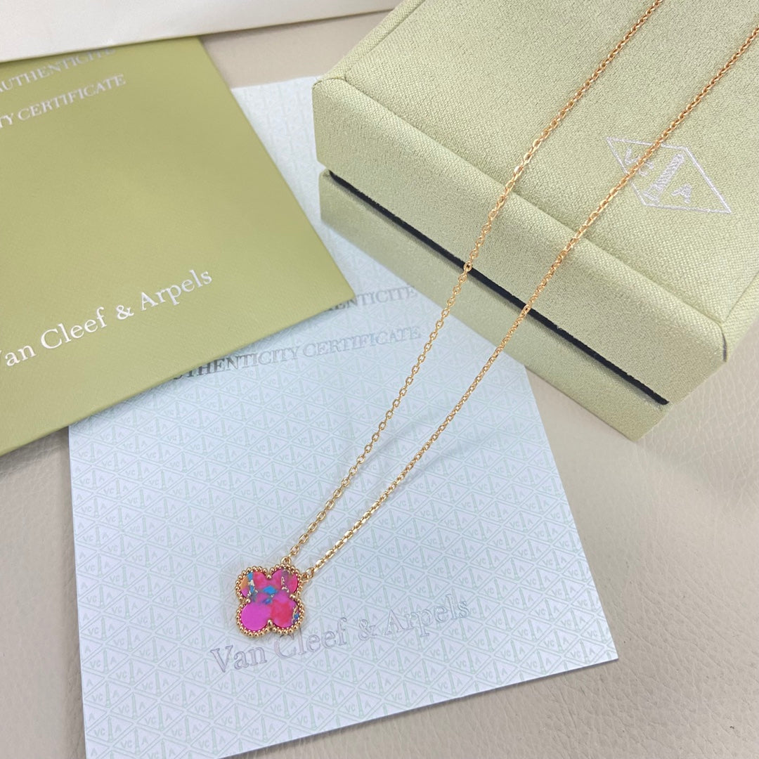 VCA Clover Vintage Pink Mop Necklace