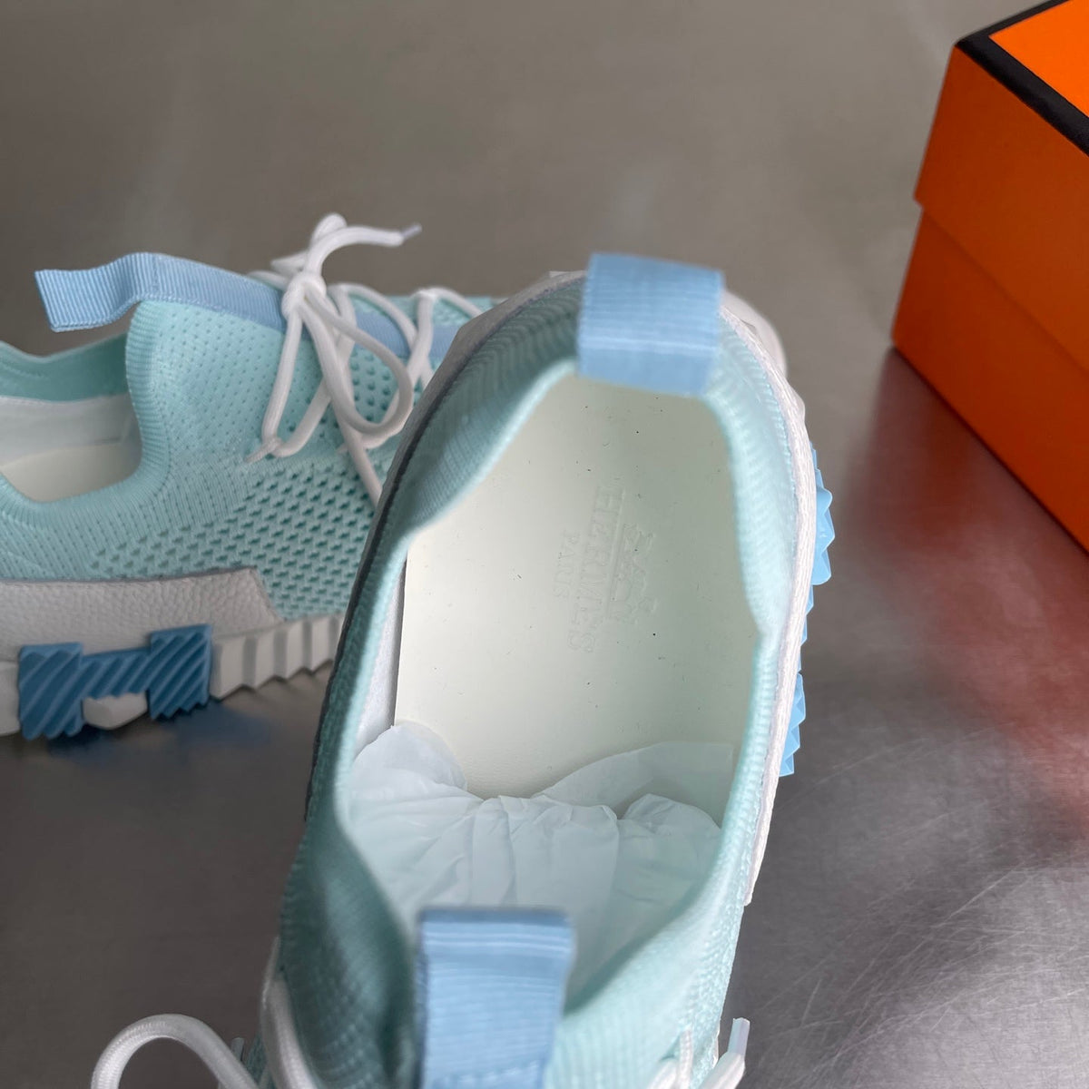 HM Men's 25 Lift Sneaker Pastel Blue Mesh Calfskin 703772