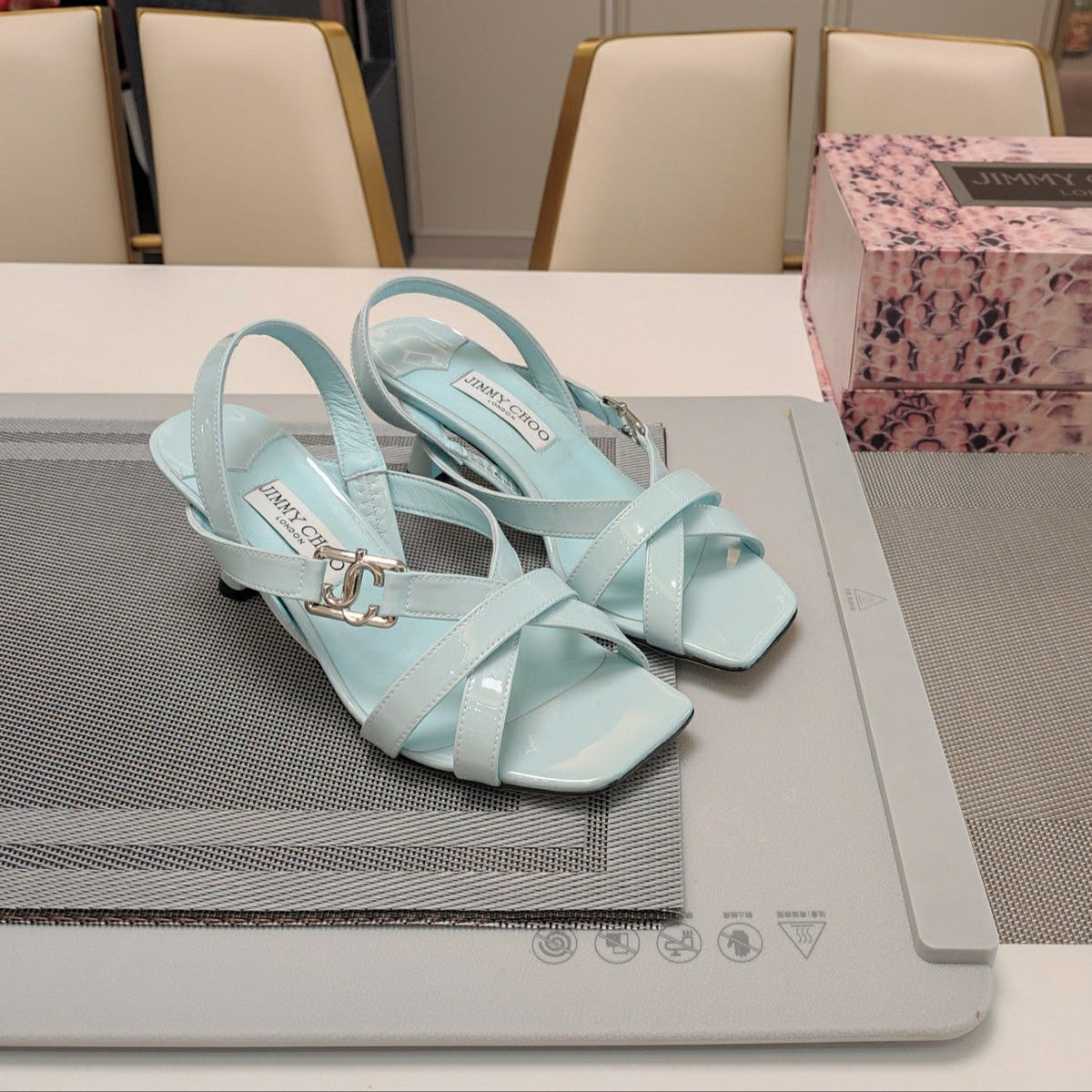 Jimmy 25 Jess Sandals Baby Blue Patent Leather 240099