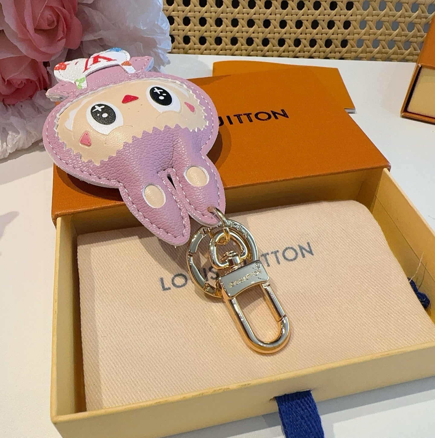 LV Pink Labubu Charm